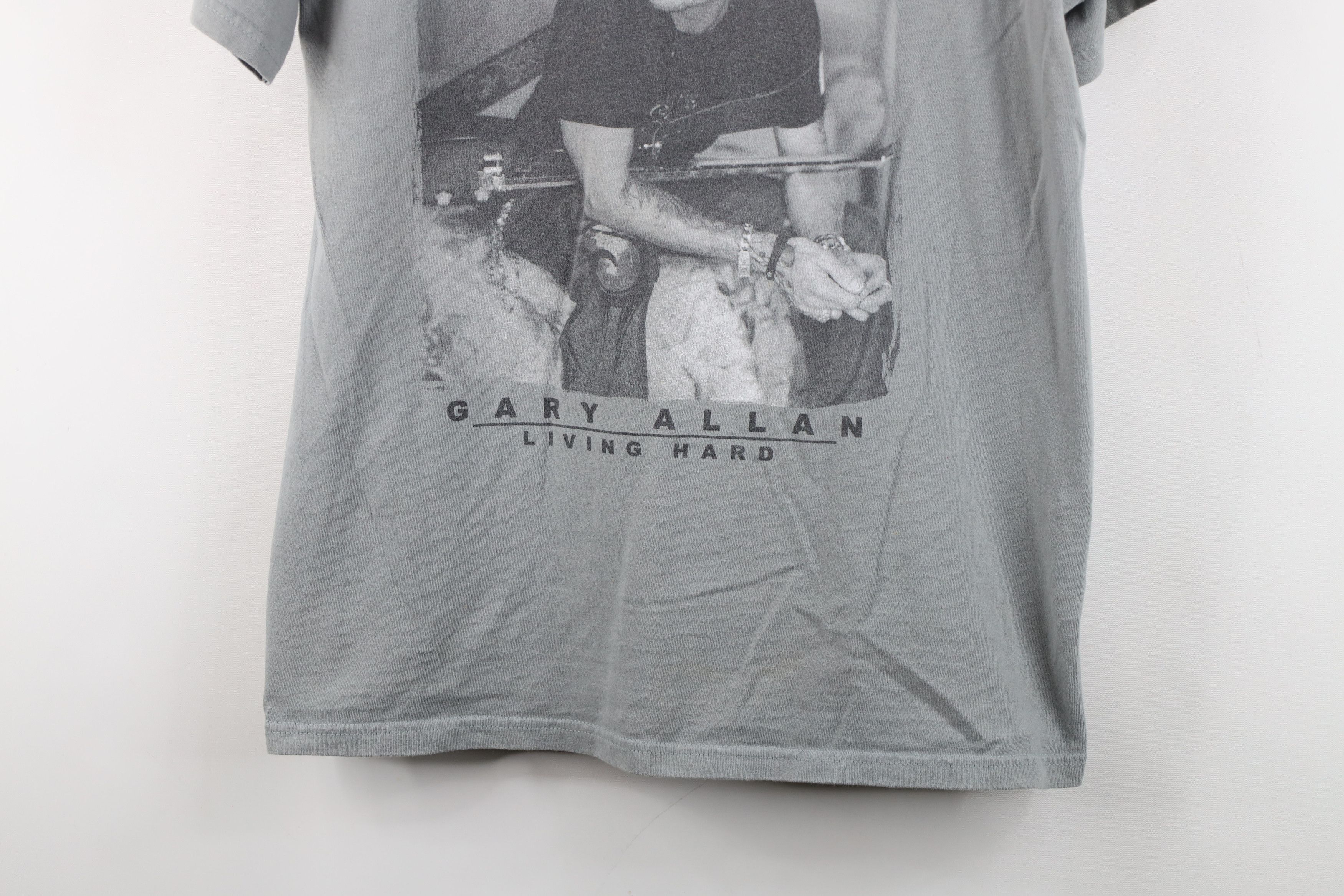Vintage Vintage Y2K Living Hard Tour Gary Allan Band T-Shirt Gray Size US M / EU 48-50 / 2 - 3 Thumbnail