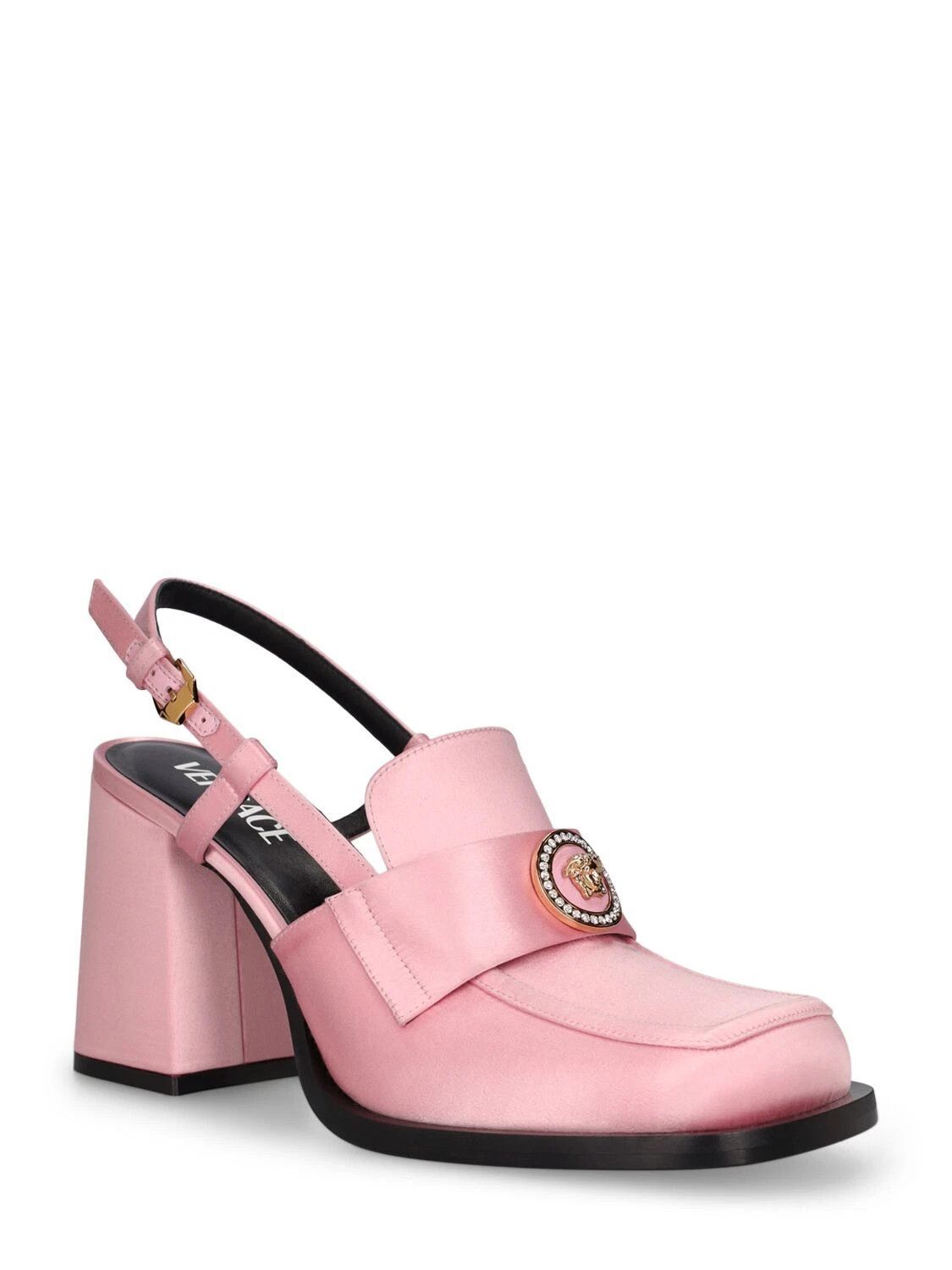 Versace VERSACE Alia 85mm Pink Satin Slingback Pumps New Size US 7 / IT 37 - 2 Thumbnail