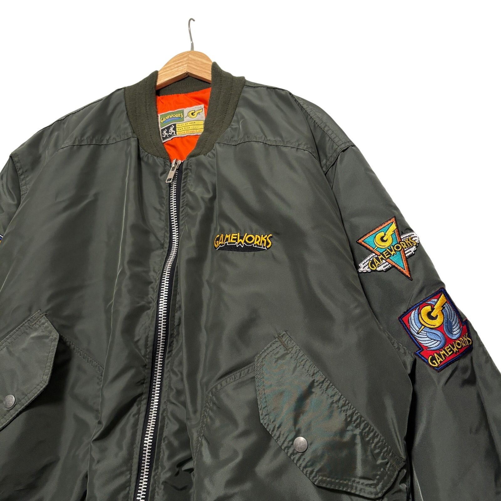 Vintage VTG 90's Sega Gameworks Green Reversible Bomber Jacket XL Size US XL / EU 56 / 4 - 2 Thumbnail