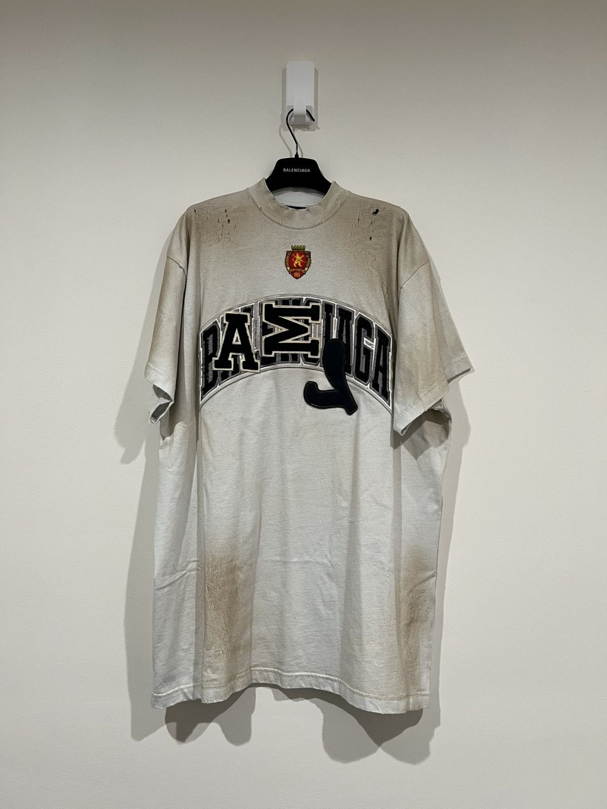 Balenciaga SU23 “Mud Show” Skater Distressed Oversized Tee (1) Size US S / EU 44-46 / 1 - 1 Thumbnail