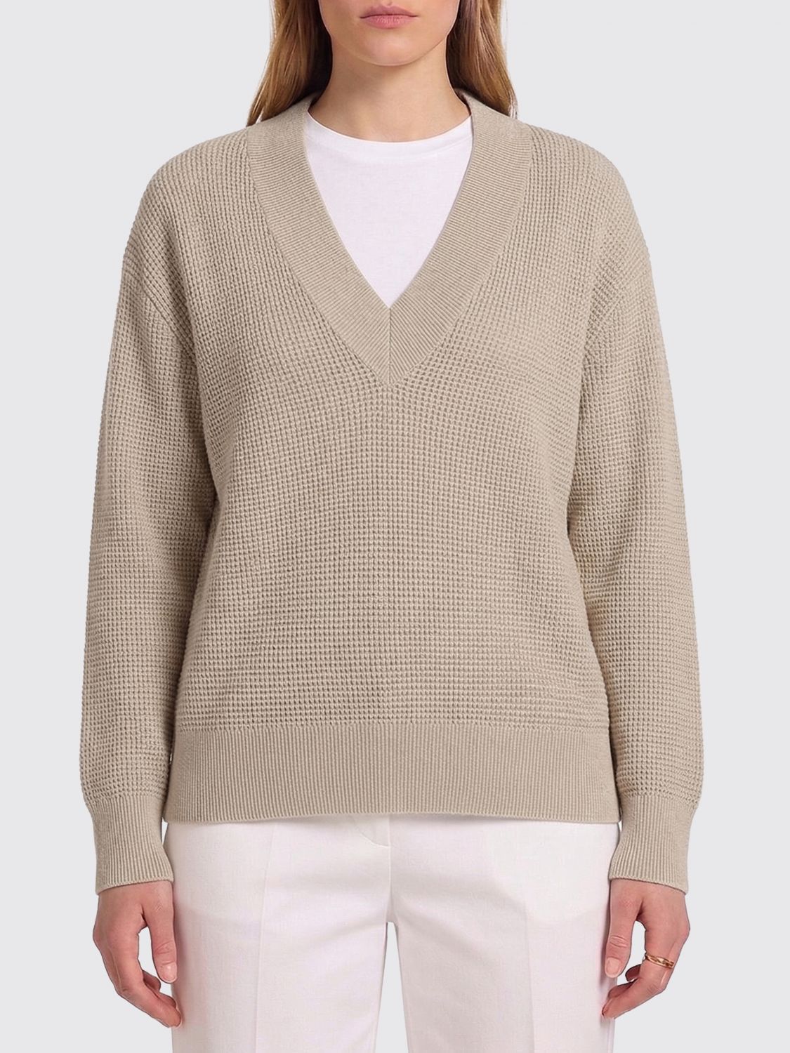 Brunello Cucinelli Brunello Cucinelli Sweater Woman Beige Size M / US 6-8 / IT 42-44 - 1 Thumbnail