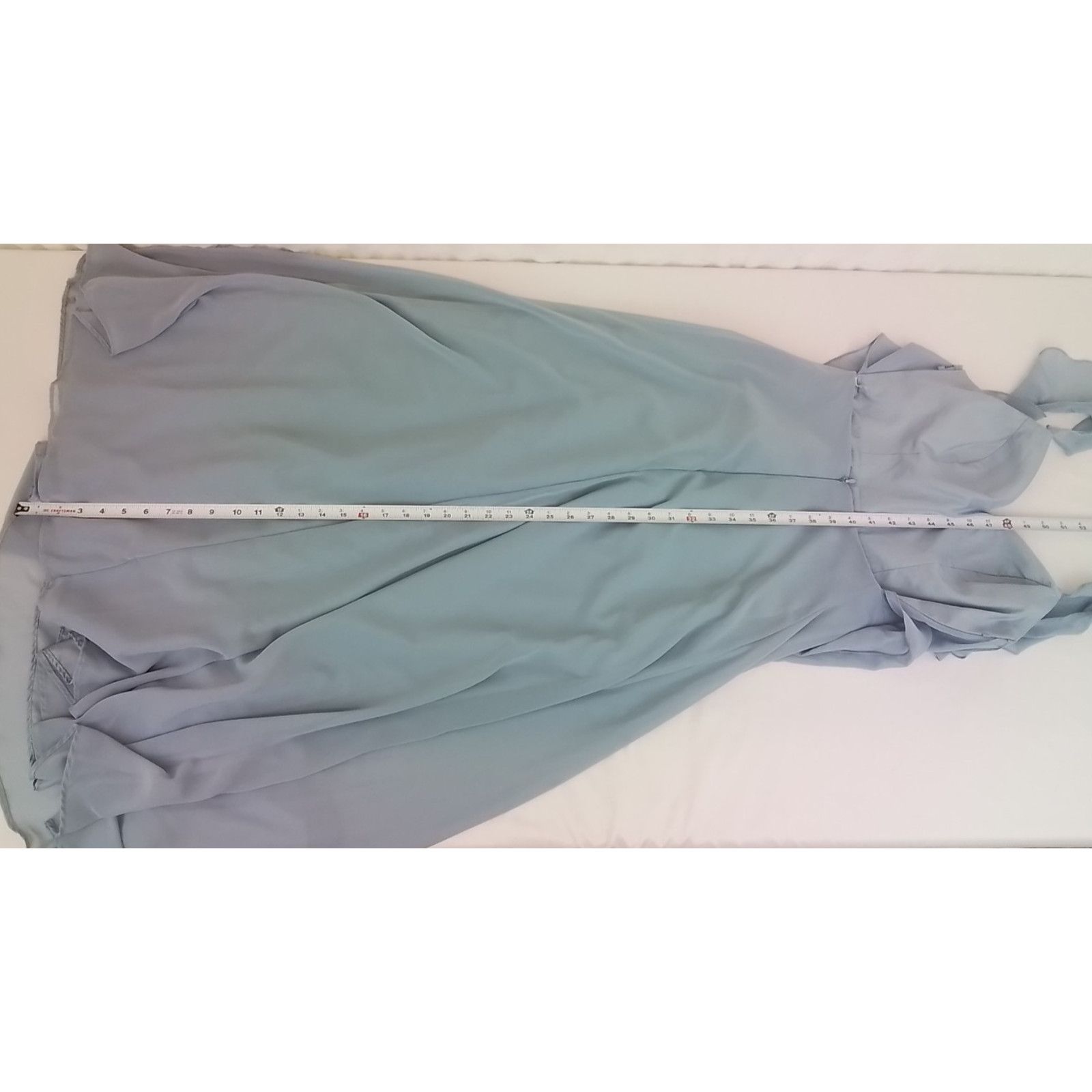 Other Azazie Ruffle Formal A-Line Dress Women's 8 Blue Bridesmaid Size M / US 6-8 / IT 42-44 - 10 Thumbnail