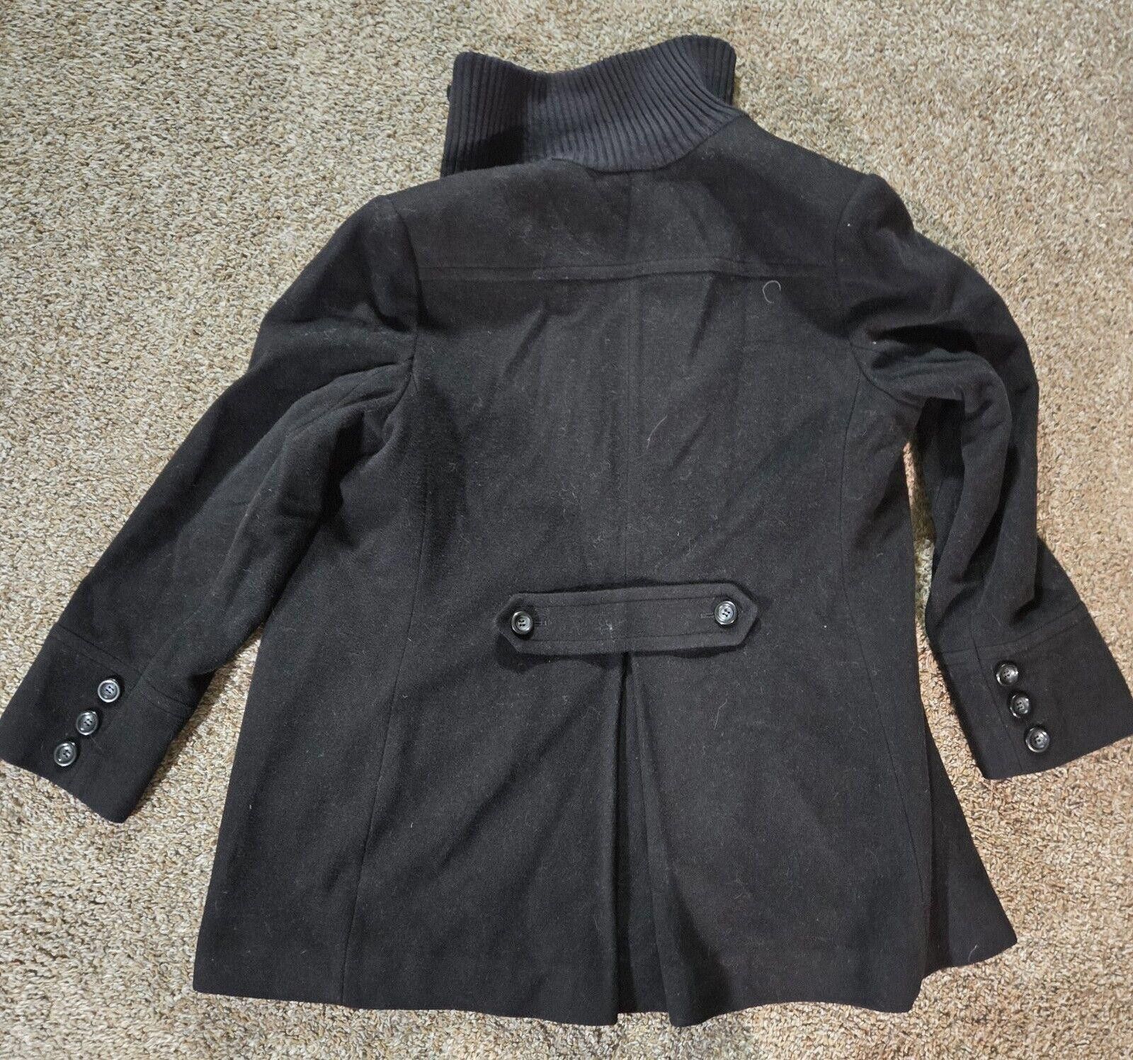 Designer Fleet Street Wool Black Peacoat Turtle Neck & Buttons XL Size XL / US 12-14 / IT 48-50 - 10 Thumbnail