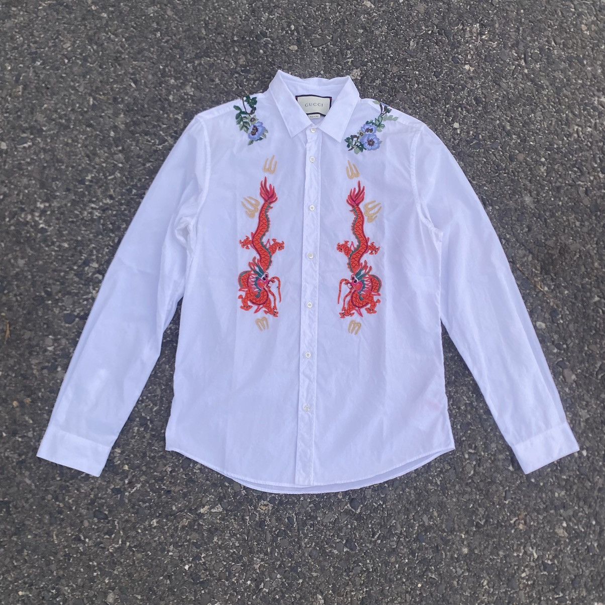 Gucci Gucci Embroiered Dragon Longsleeve Size US M / EU 48-50 / 2 - 1 Thumbnail