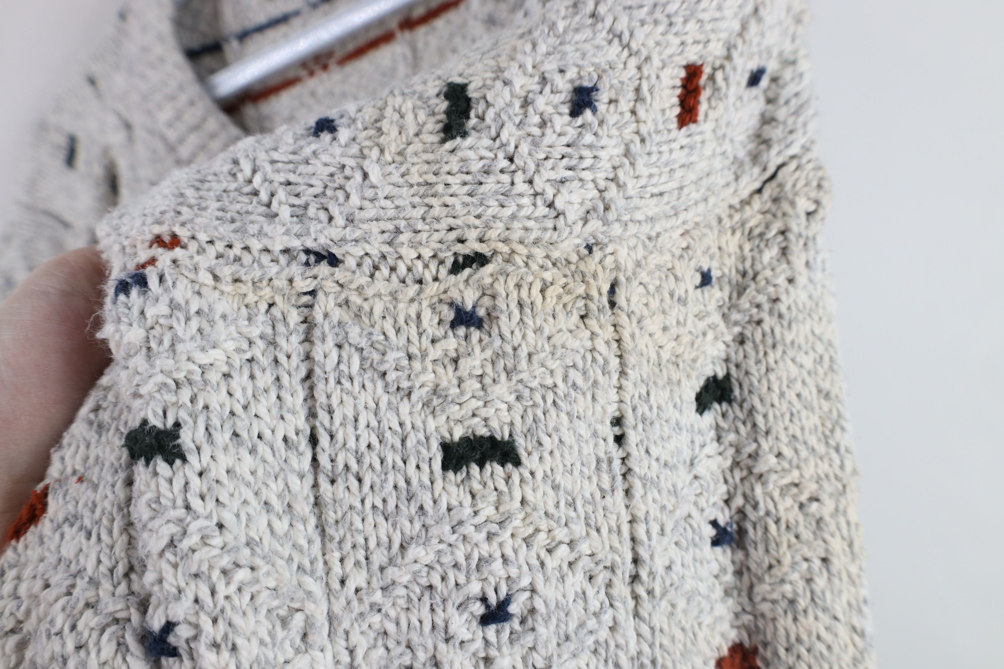 Vintage Vintage 90s Streetwear Geometric Cotton Knit Dad Sweater USA Size US L / EU 52-54 / 3 - 10 Thumbnail