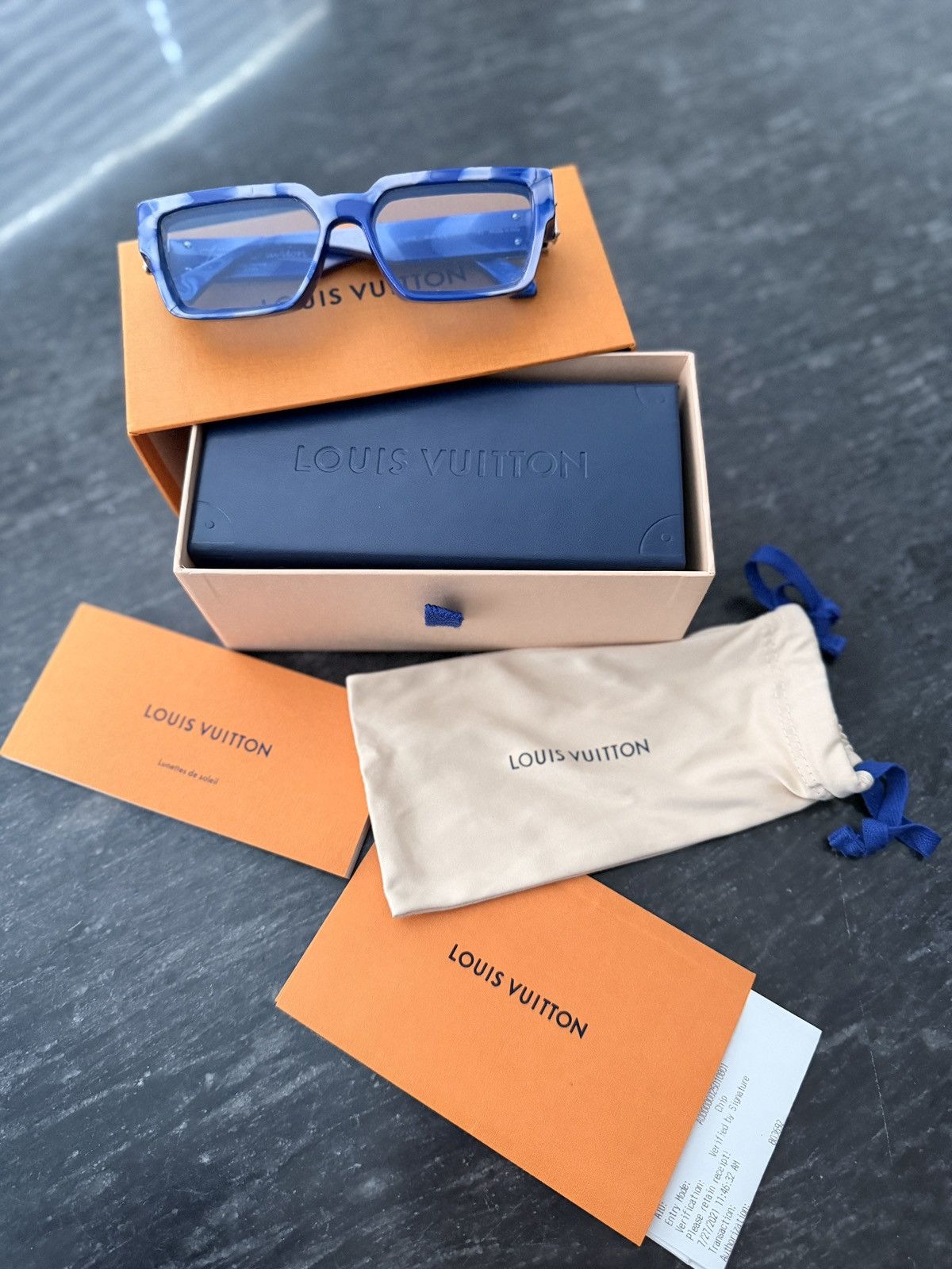Louis Vuitton Louis Vuitton millionaires sunglasses marble blue E Size ONE SIZE - 5 Thumbnail