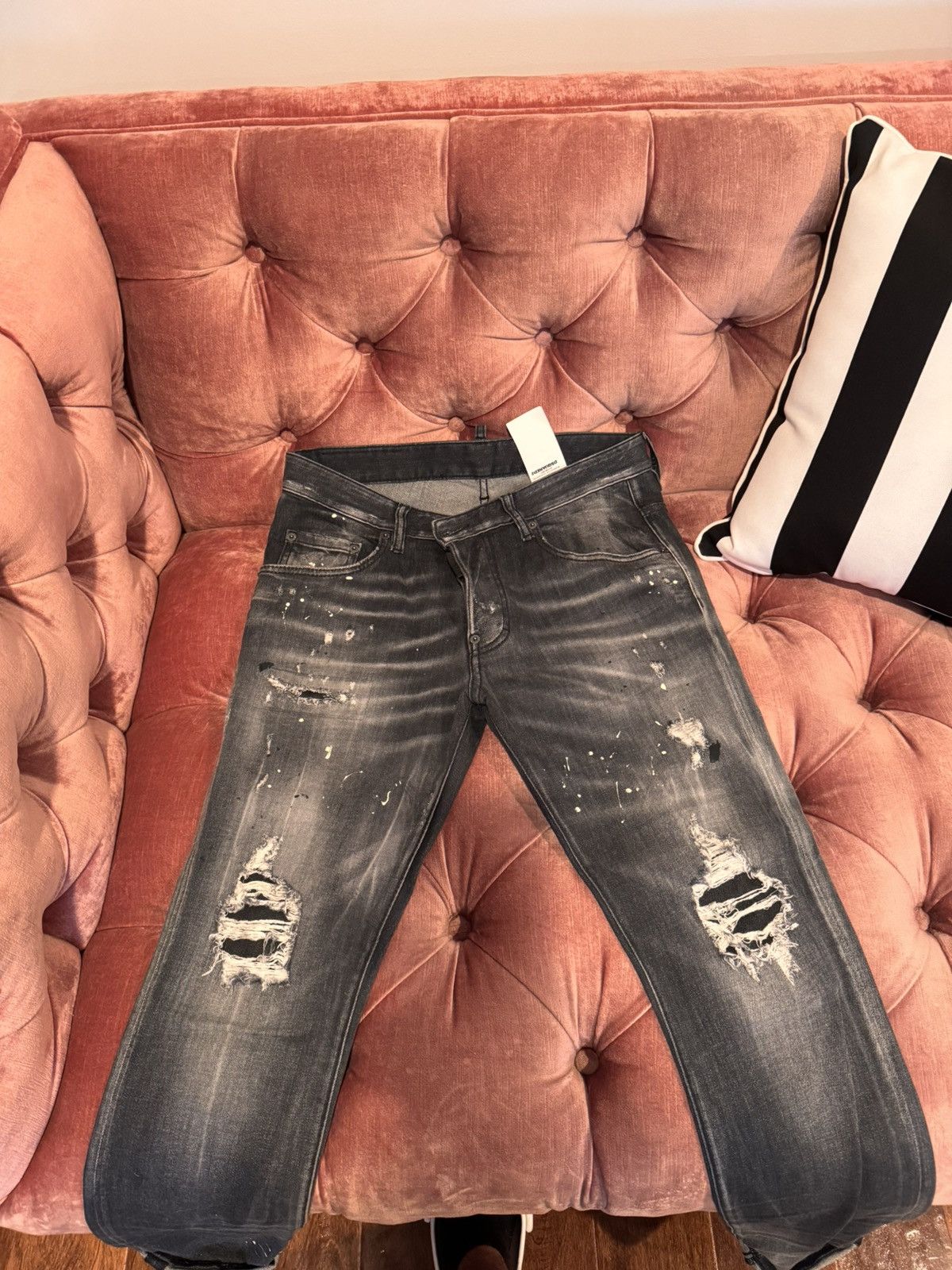 Dsquared2 dsquared2 black ripped slim jeans Size US 30 / EU 46 - 2 Thumbnail