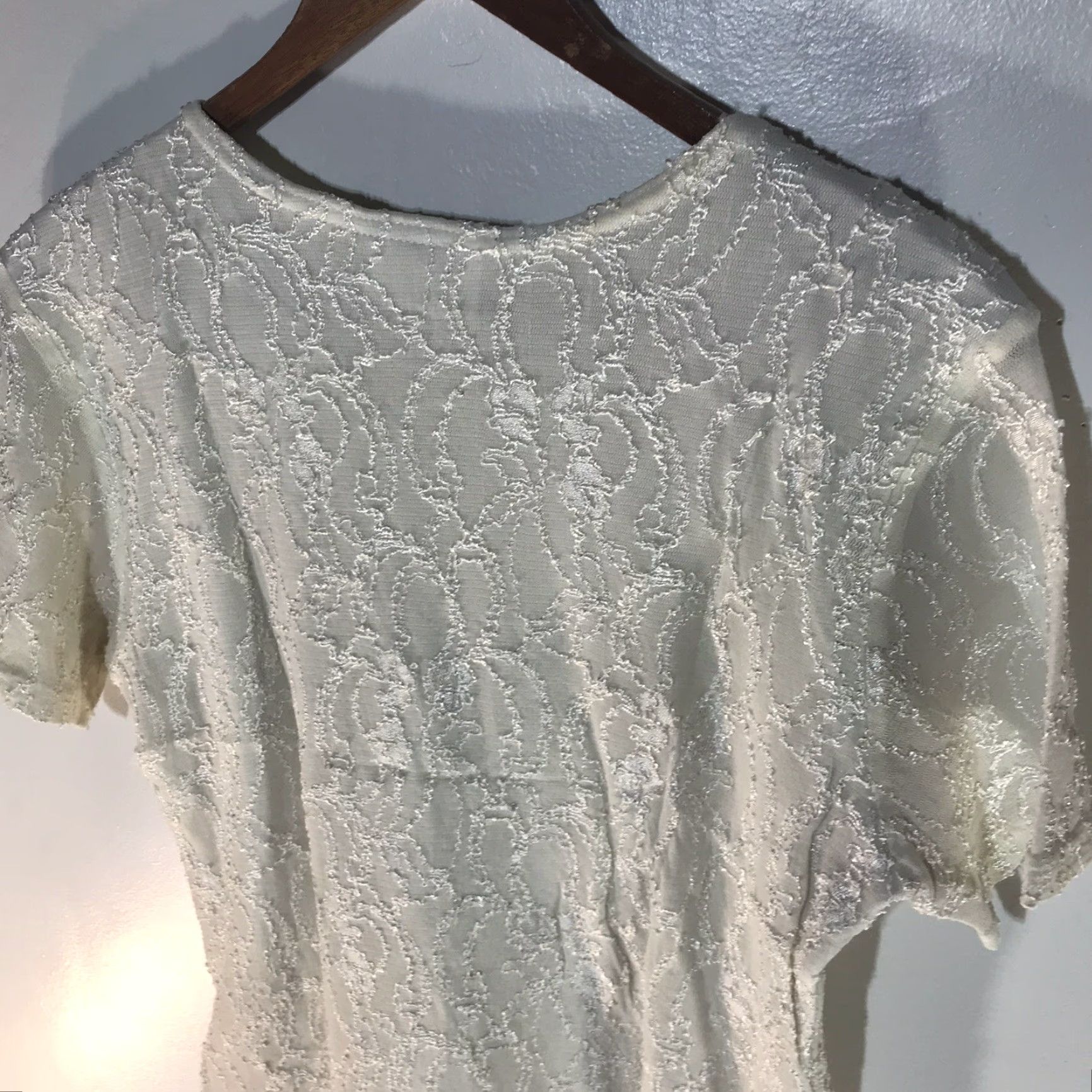 Worthington Vintage Worthington Cream Textured Lined Top Womens Size L USA Size L / US 10 / IT 46 - 6 Thumbnail