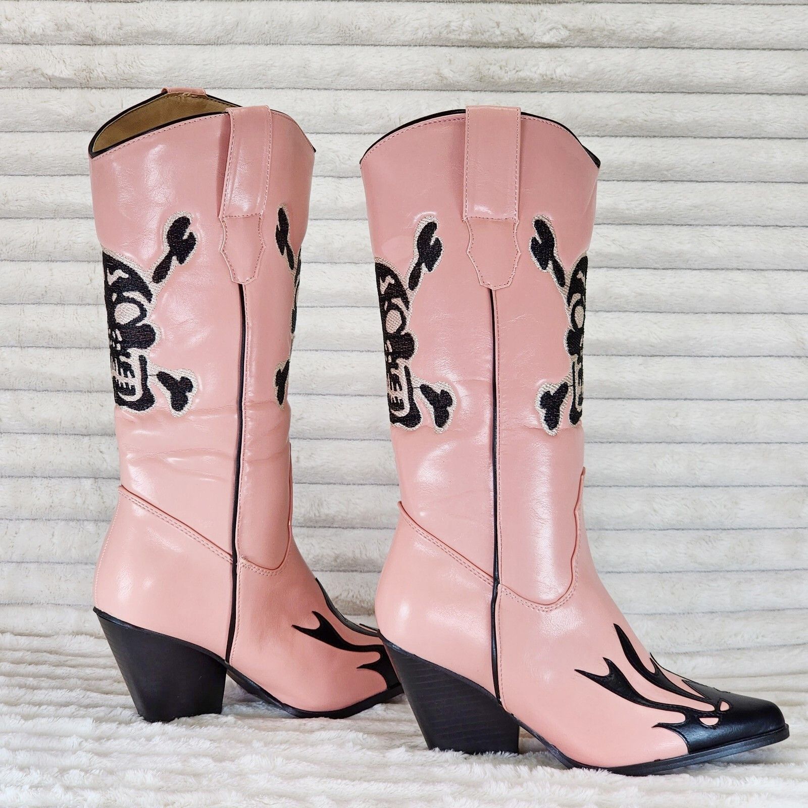 Other Ghost Rider Embroidered Skull & Cross Bones Cowboy Western C Size US 6.5 / IT 36.5 - 4 Thumbnail