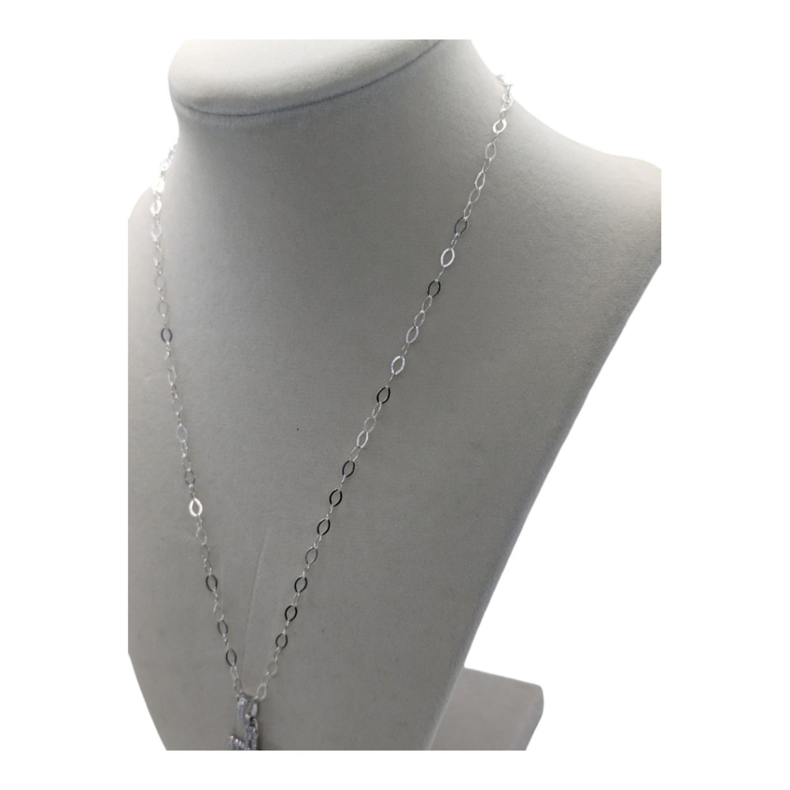 The Unbranded Brand 925 Sterling silver Flat Oval cable Chain and Pendant Size ONE SIZE - 3 Thumbnail