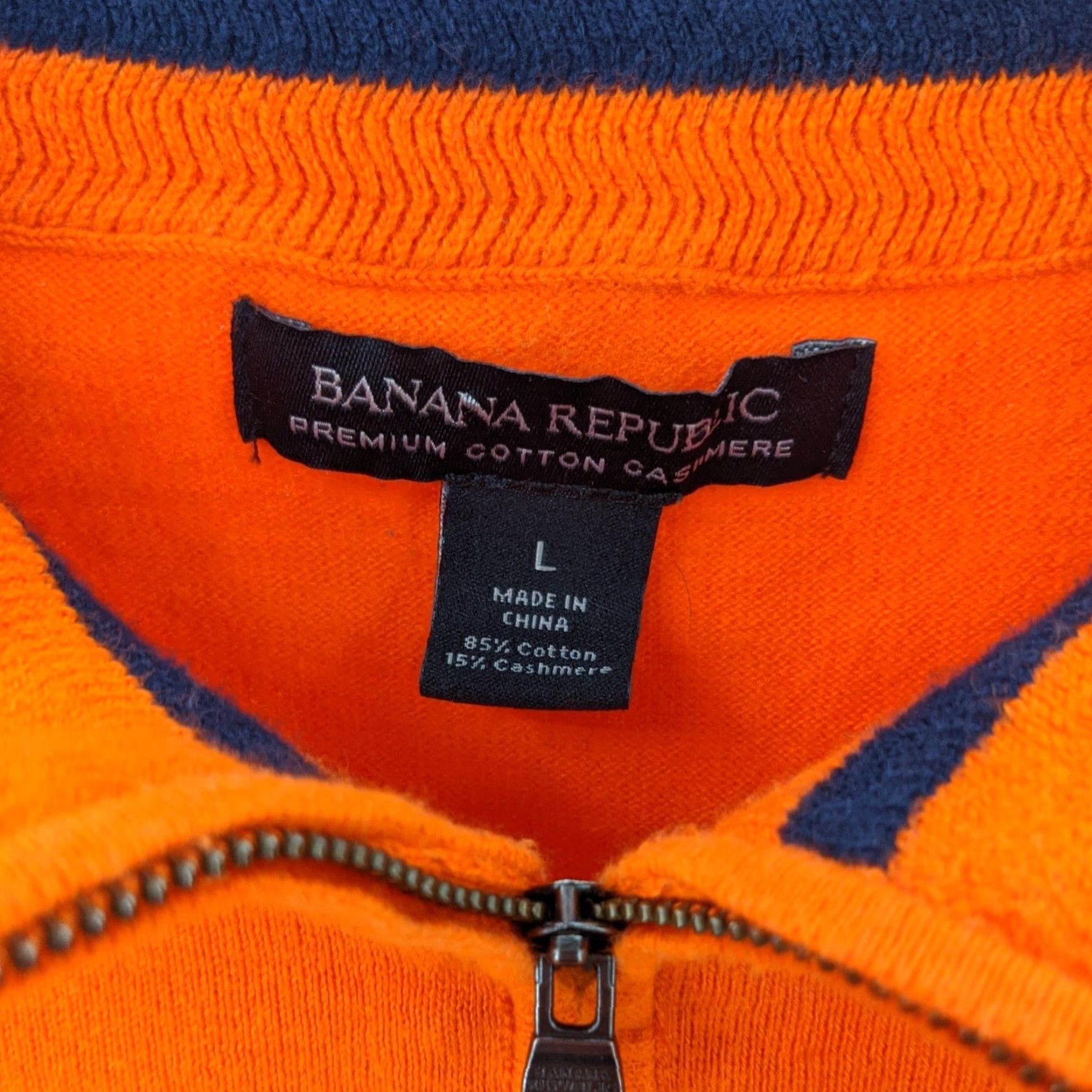 Banana Republic Banana Republic Sweater Mens Large 1/4 Zip Cotton Cashmere Orange Pullover Contemporary Knit Mock Neck Casual Size US L / EU 52-54 / 3 - 3 Thumbnail