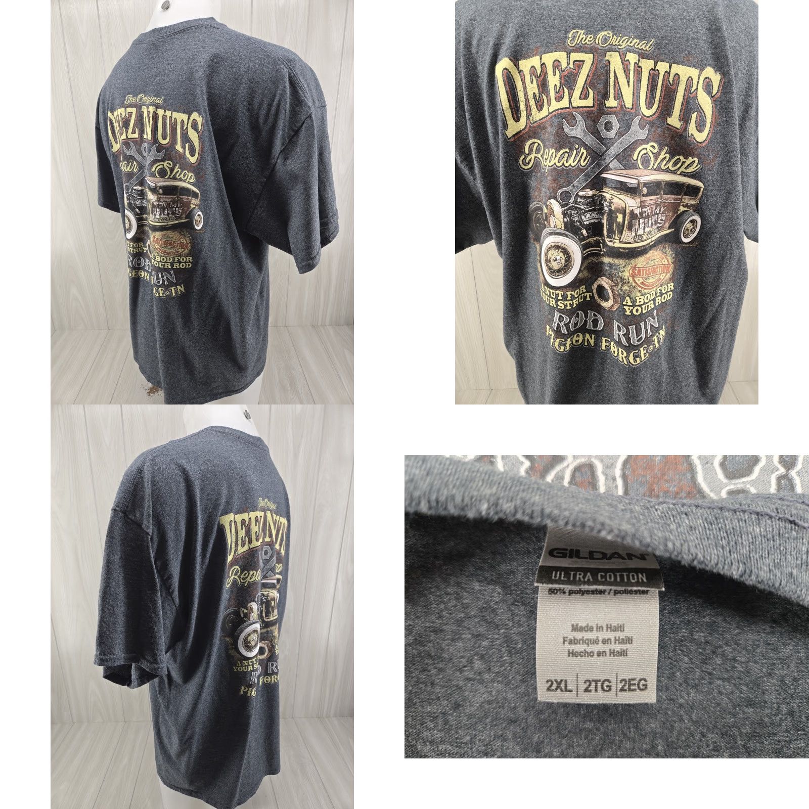 Gildan Try My Nuts Co Pigeon Forge TN T-Shirt 2XL Rod Run Gray Size US XXL / EU 58 / 5 - 8 Thumbnail
