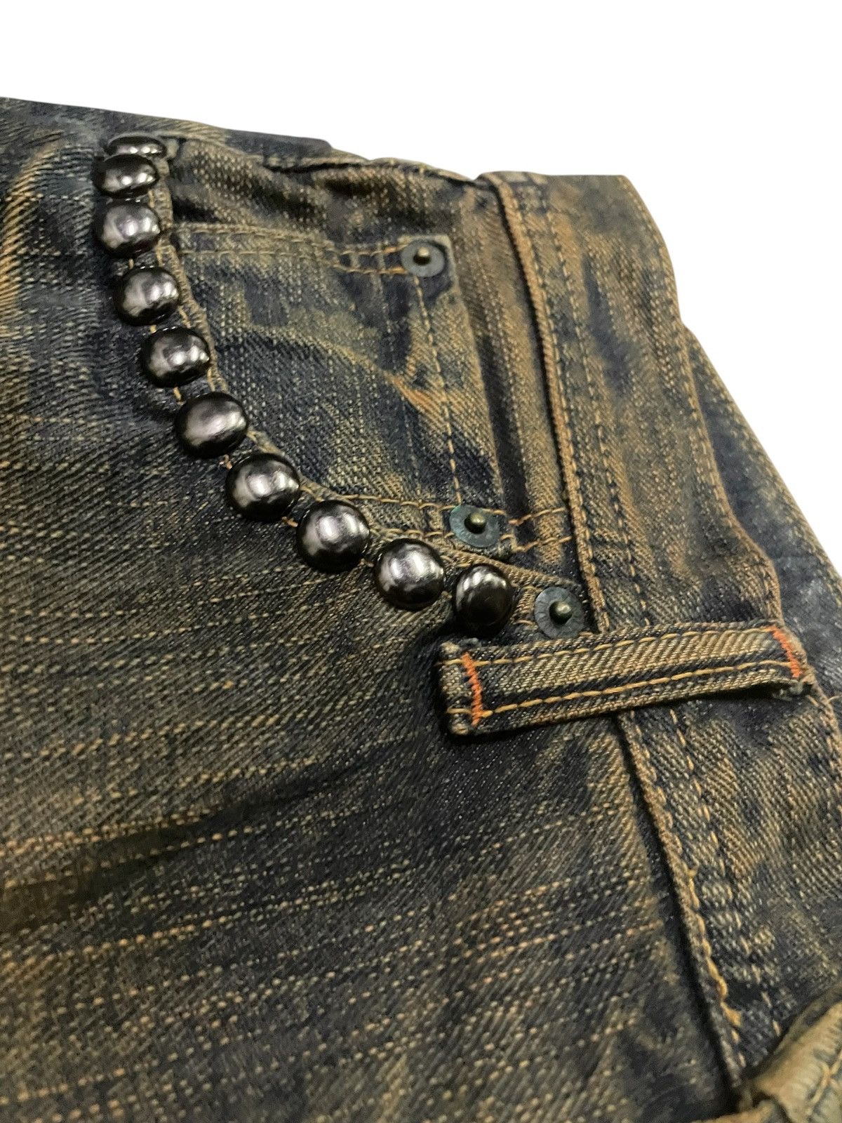 Hysteric Glamour × If Six Was Nine × Le Grande Bleu (L.G.B.) GLHEART Japan Studded Mud Wash Loose Jeans Size US 30 / EU 46 - 9 Thumbnail