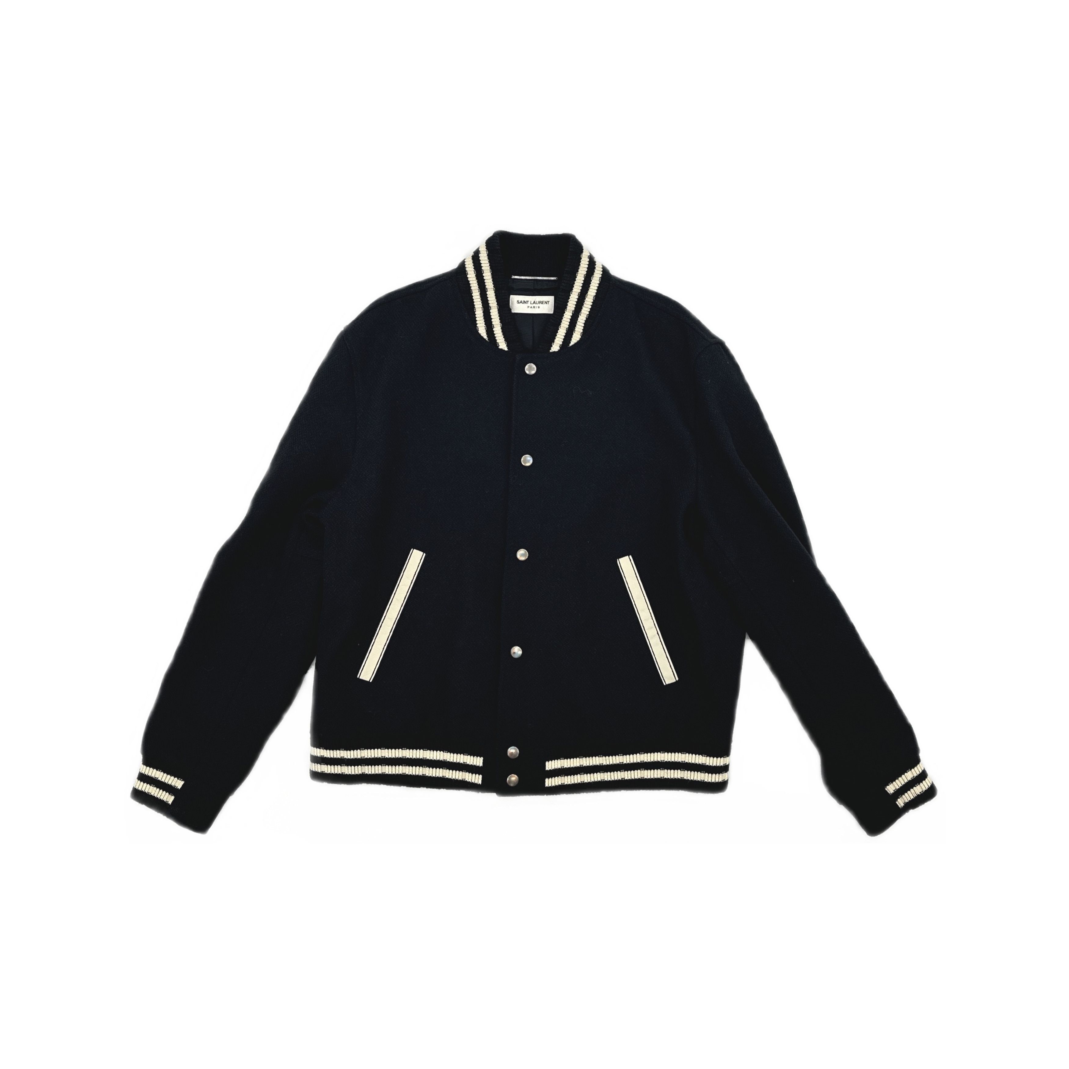 Saint Laurent Paris Saint Laurent Letter Print Bomber Jacket Size 54 Size US L / EU 52-54 / 3 - 1 Thumbnail