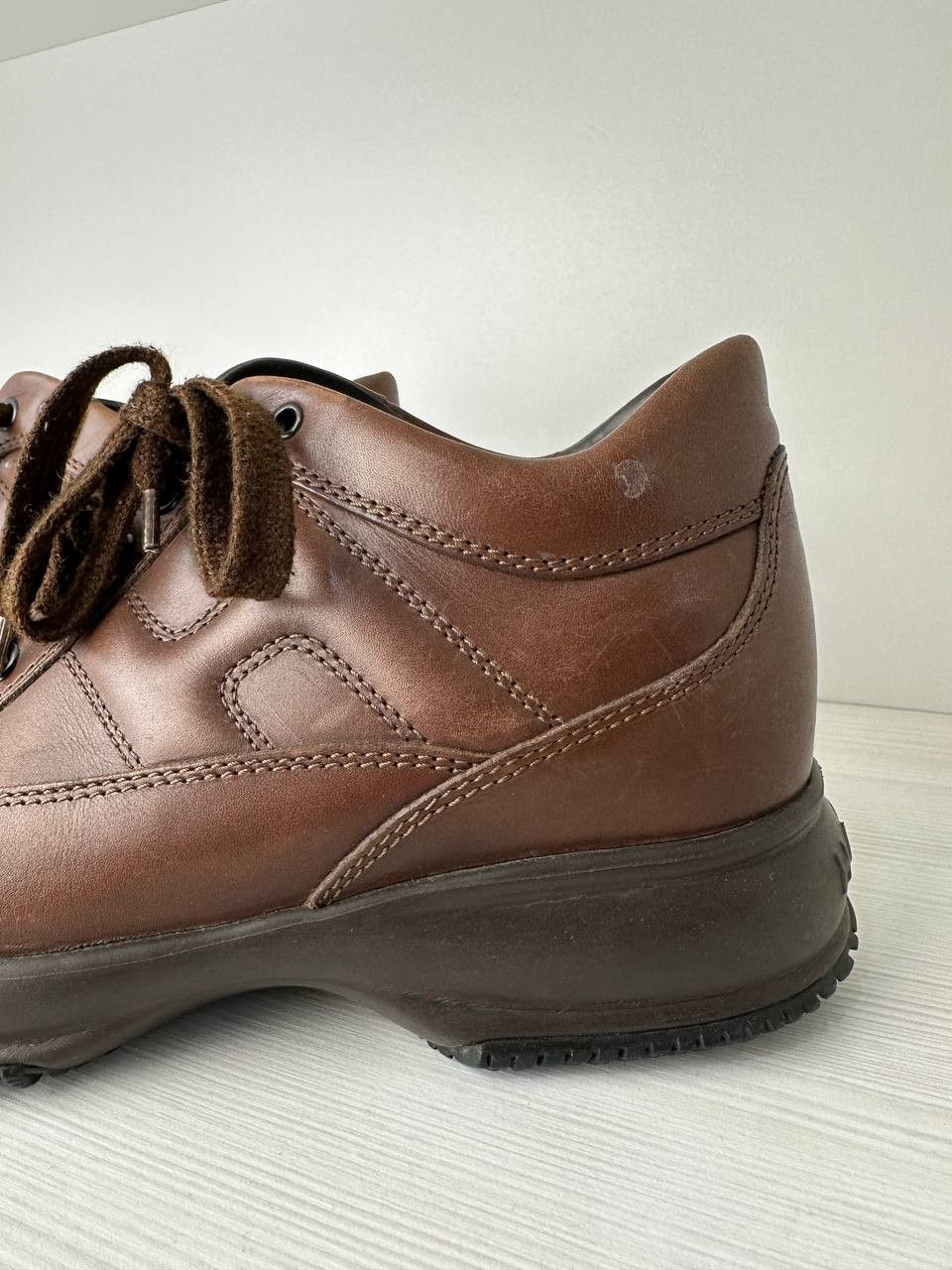 Hogan × Leather Hogan Interactive Leather Shoes Sneakers Italy Classic Brown Size US 5.5 / EU 38 - 5 Thumbnail