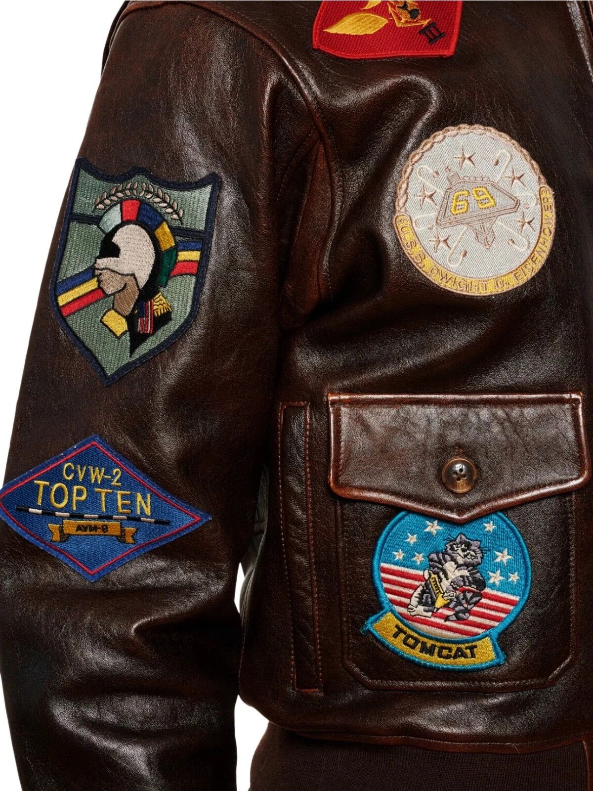 Avirex Avirex 'Top Gun' Patched G-1 Aviator Flight Jacket Size US L / EU 52-54 / 3 - 3 Thumbnail