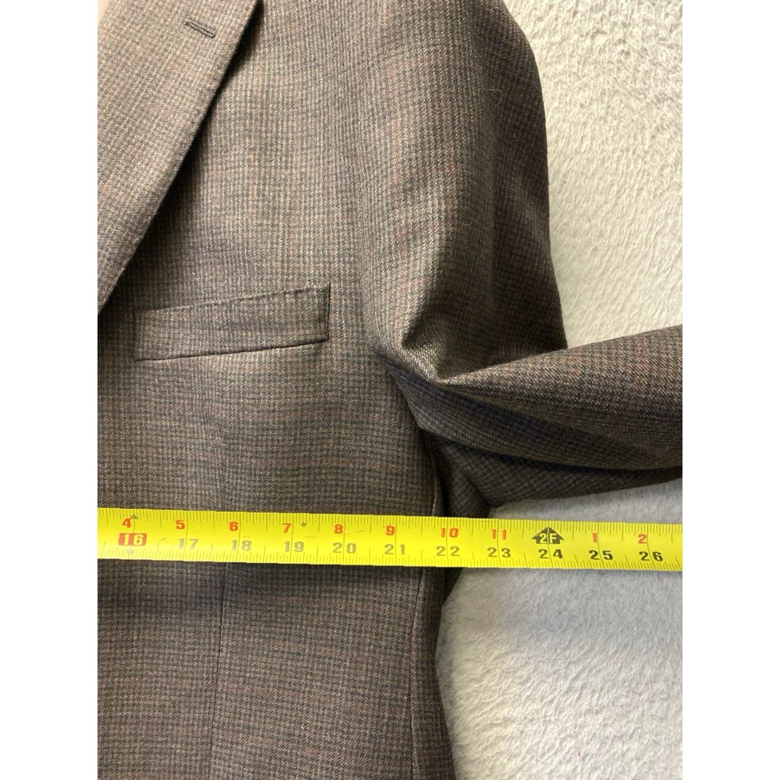 Ralph Lauren RALPH LAUREN 44 Blazer Jacket Wool Houndstooth Glen Plaid Slim Fit Brown Mens Size 44R - 4 Thumbnail