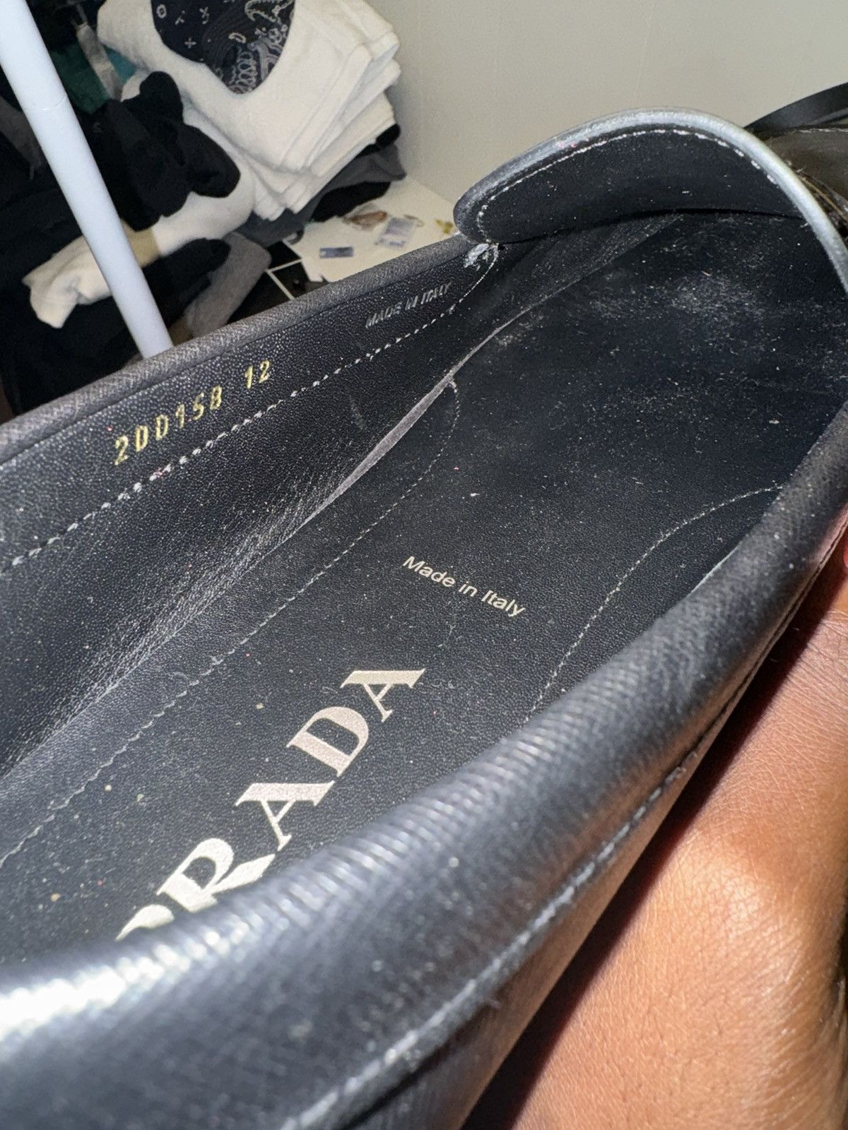 Prada Prada Black Saffiano Men's Penny Driving Loafer Size US 13 / EU 46 - 10 Thumbnail