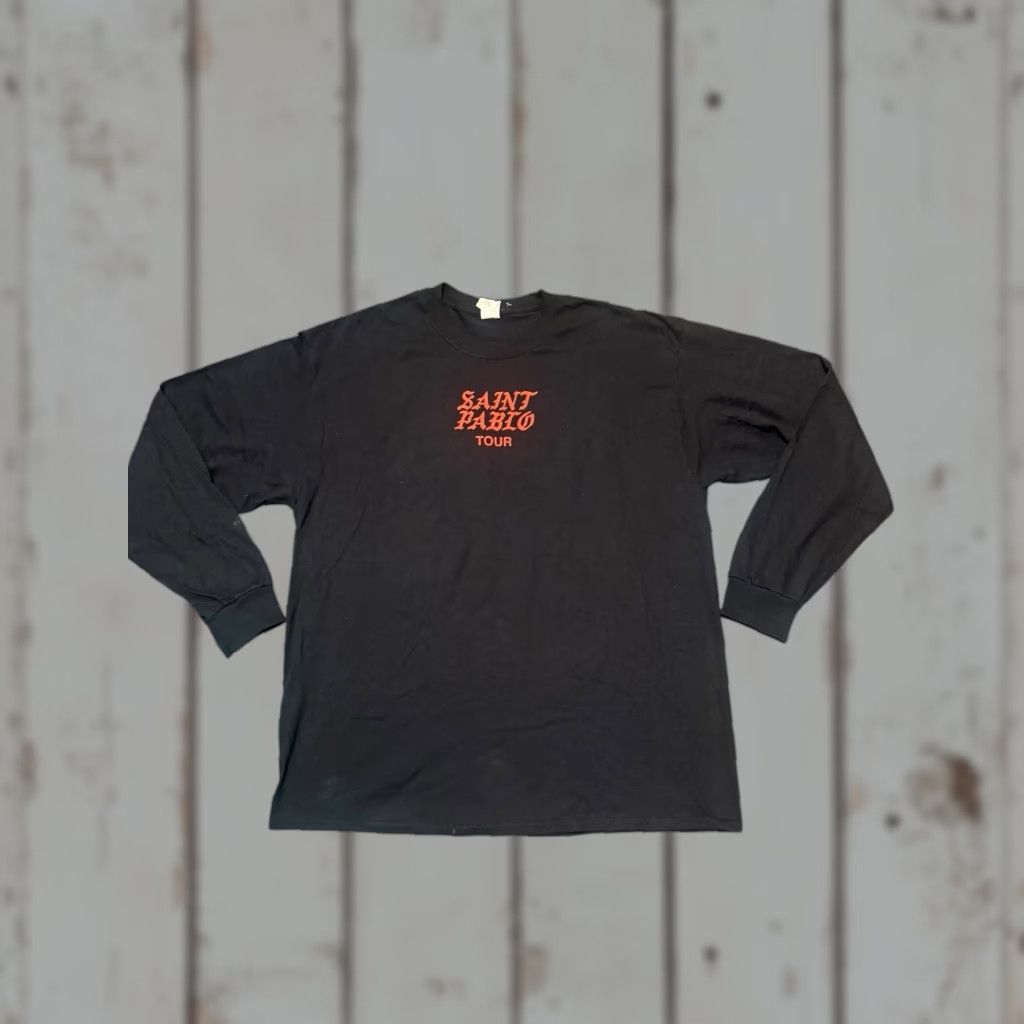 Vintage Saint Pablo Tour 2016 “General Admission” Long Sleeve T-Shirt XL Blk Kanye West Yeezus Men Shirt Black Cotton Blend Graphic Print Vintage No Size US XL / EU 56 / 4 - 1 Thumbnail