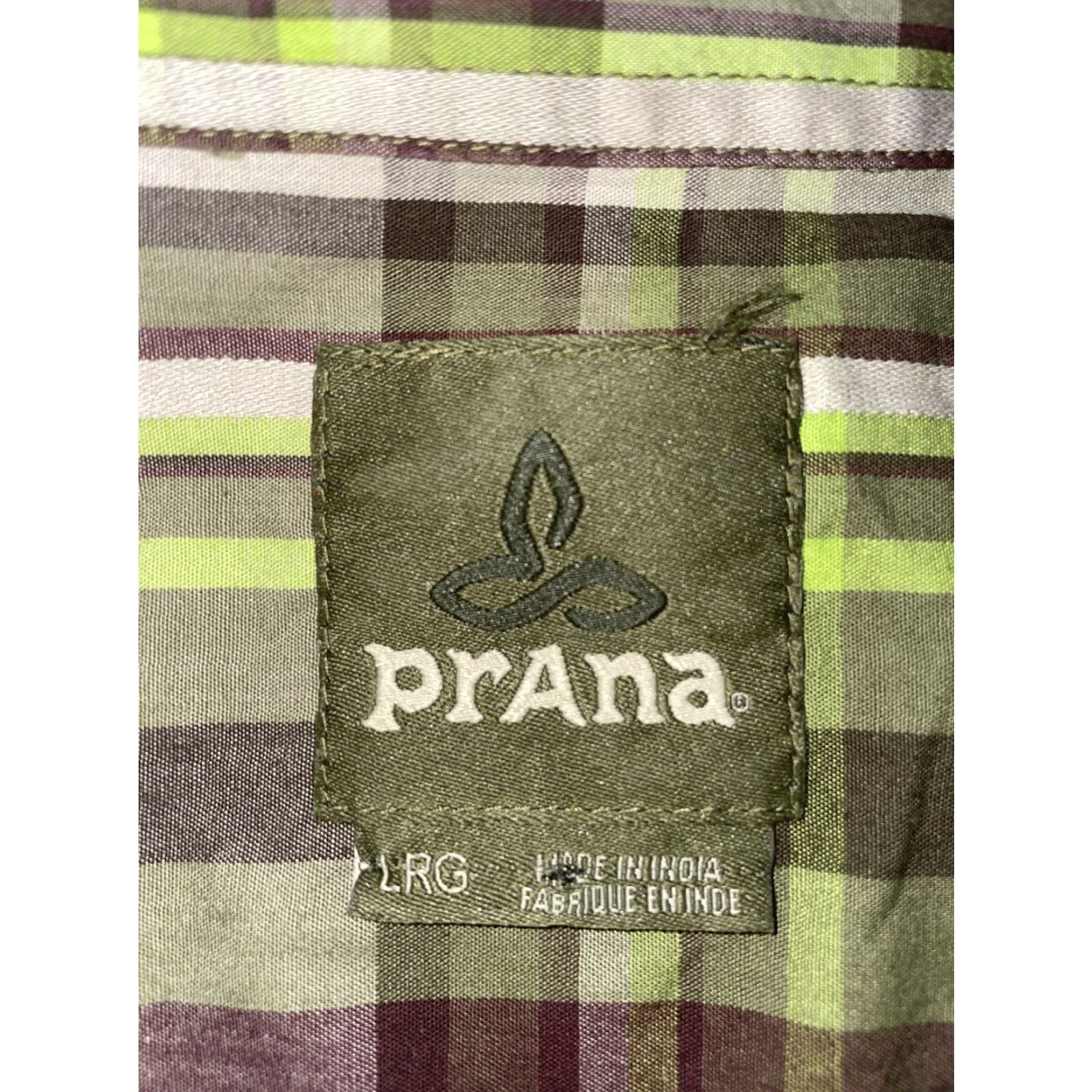 Prana VINTAGE prAna Men’s Long Sleeve Button-Down Plaid Hiking Shirt Size Large Green Size US L / EU 52-54 / 3 - 3 Thumbnail