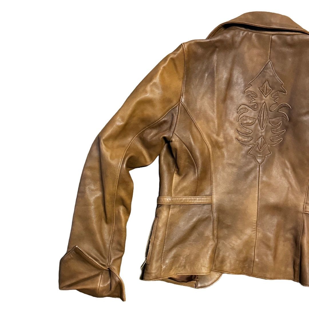 White House Black Market Women's Leather White House Black Market Distressed Jacket Size S / US 4 / IT 40 - 4 Thumbnail