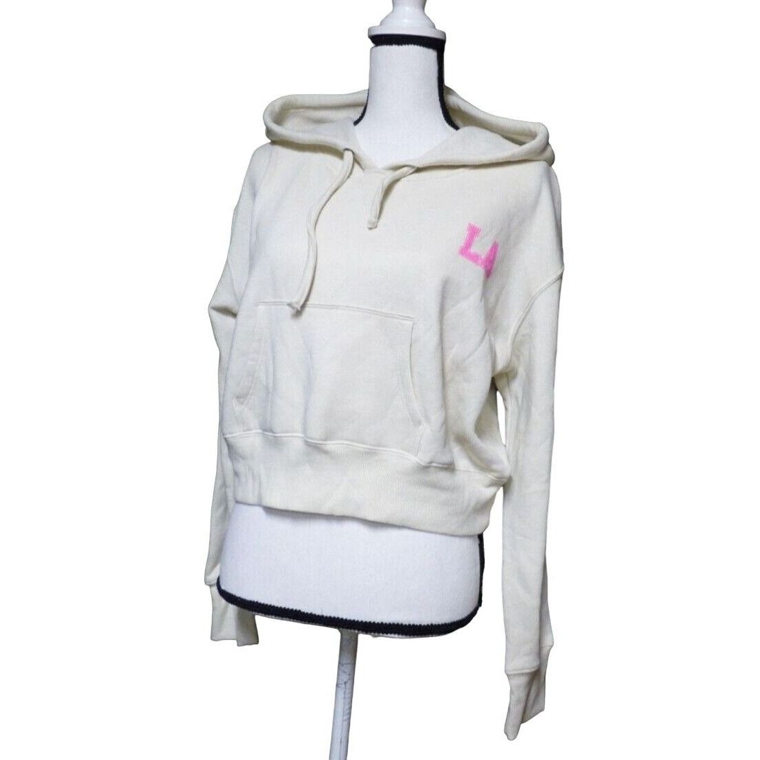 Other BP “LA” Junior's Cropped Hoodie, Cream , Size M Size M / US 6-8 / IT 42-44 - 2 Thumbnail