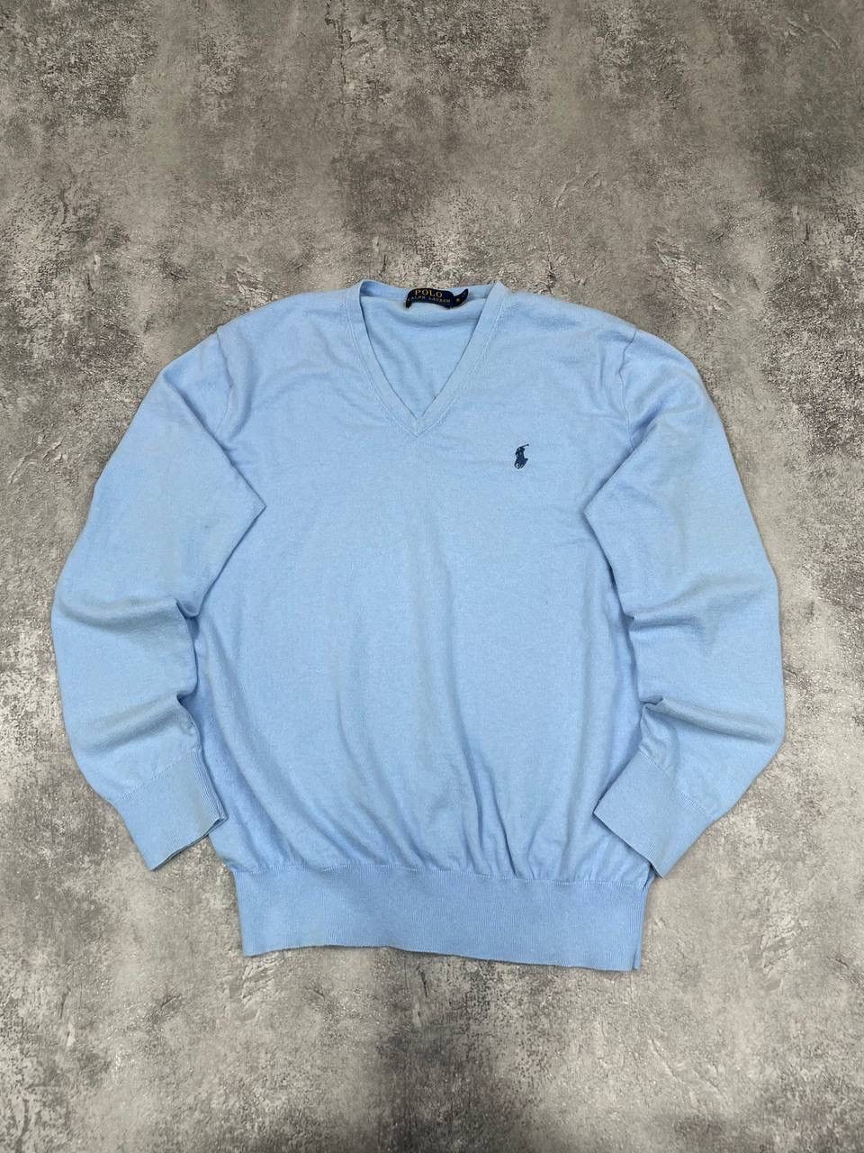 Polo Ralph Lauren Polo Ralph Lauren Men Knit Sweater V-Neck Light Blue Size S Size US S / EU 44-46 / 1 - 1 Thumbnail