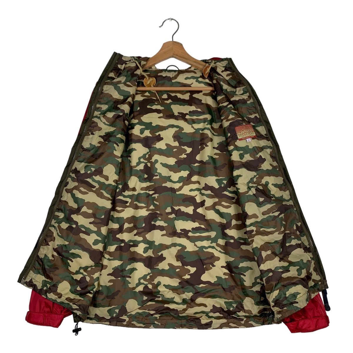 Japanese Brand STONEHEAD Colorblock Camo Lined Hoodie Jacket #0900-C40 Size US M / EU 48-50 / 2 - 13 Thumbnail
