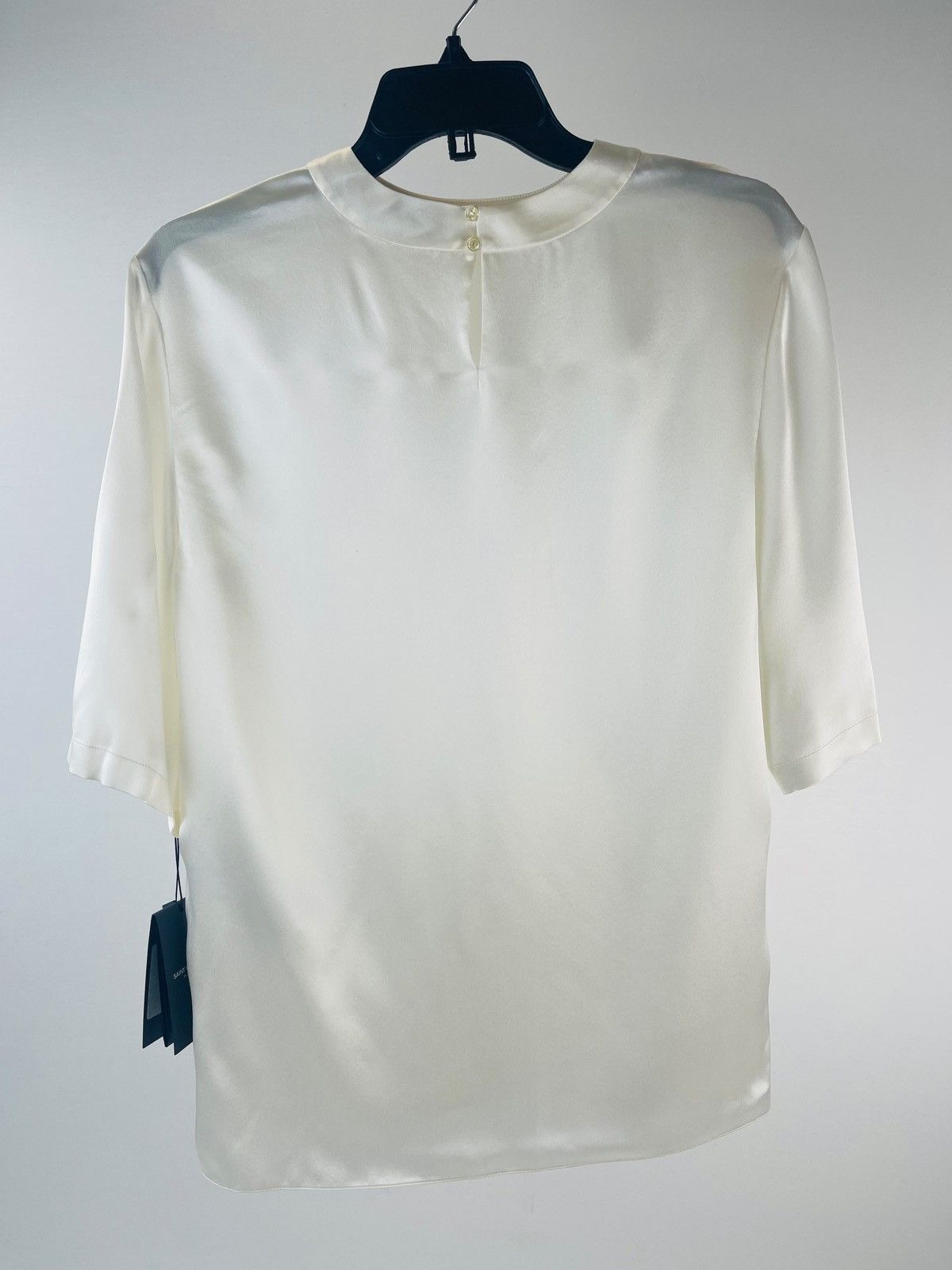 Saint Laurent Paris oc11z0126 771031 T Shirt in Silk satin in White Size US L / EU 52-54 / 3 - 7 Thumbnail