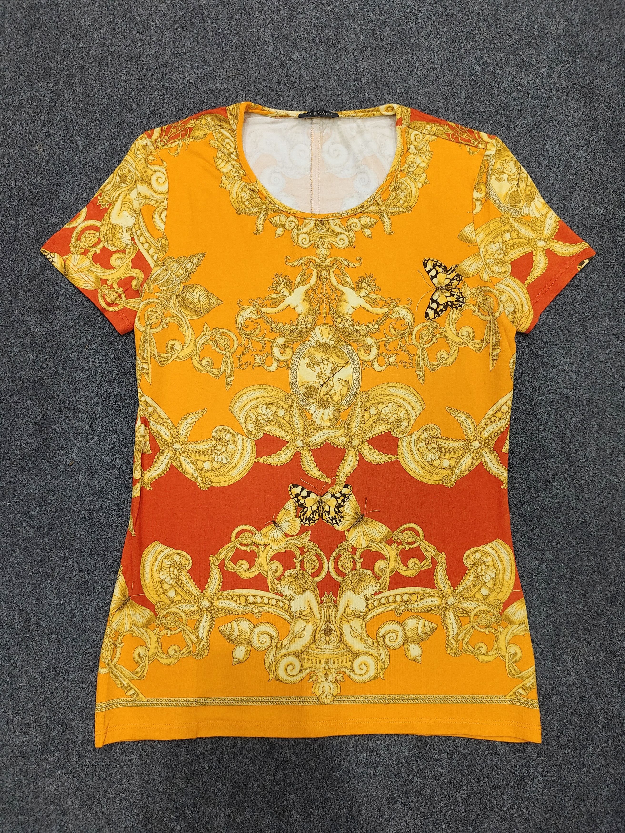 Versace Versace- Glam Style Baroque Marine Starfish Butterfly Tee Size L / US 10 / IT 46 - 1 Thumbnail