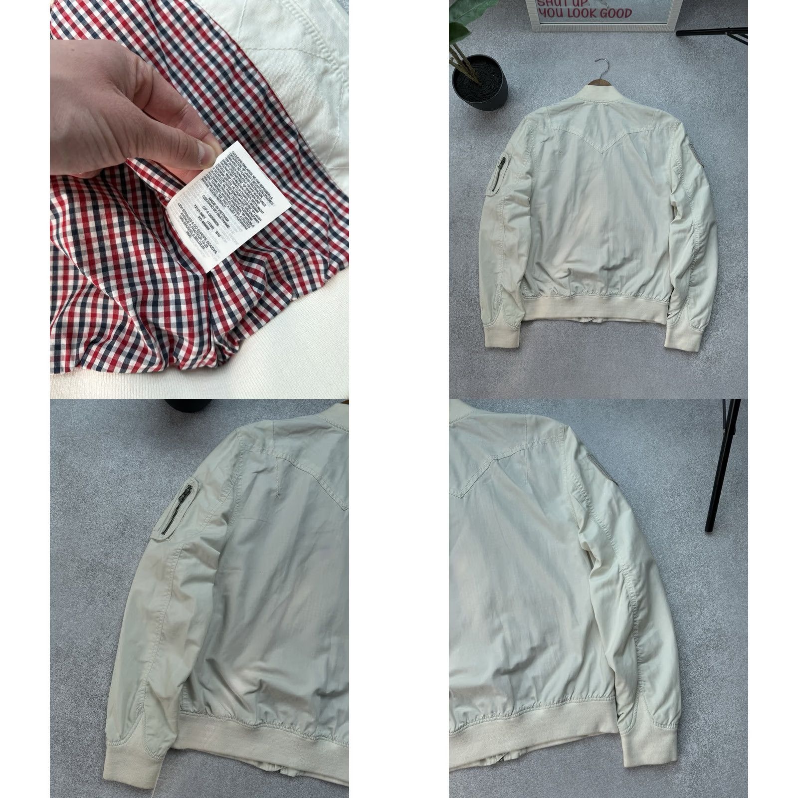 Levi's VINTAGE Levi’s Bomber Jacket Military Multi Pocket Army 90s Y2K Size M Men White Cotton Canvas Bomber Jacket 90s Military Levi’s Made & Crafted Mens Size US M / EU 48-50 / 2 - 9 Thumbnail