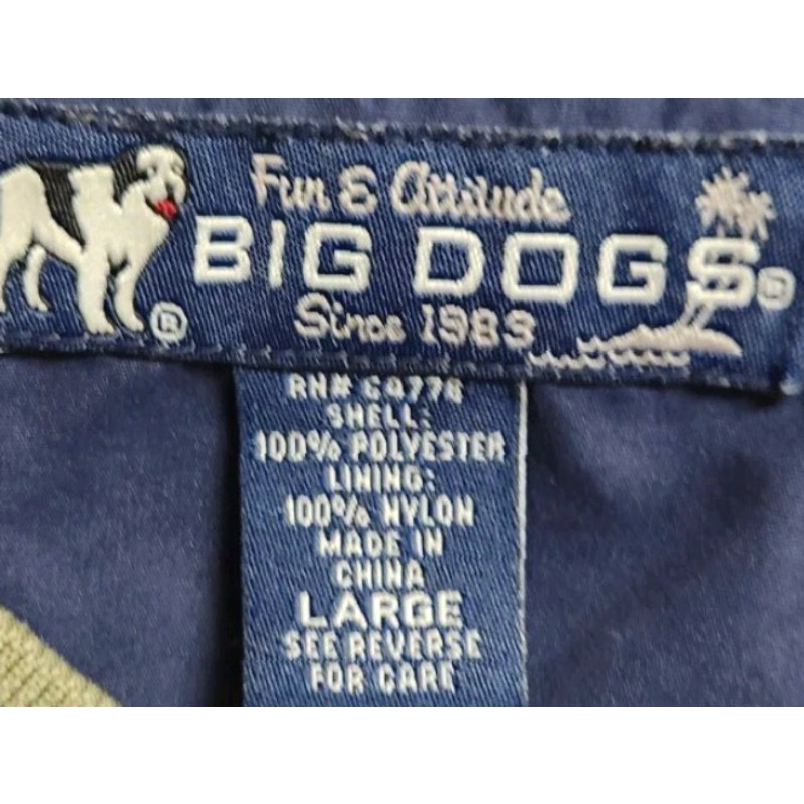 Big Dogs BIG DOGS Jacket Mens L Large Blue V Neck Windbreaker Pullover Lined Vintage Jacket Size US L / EU 52-54 / 3 - 7 Thumbnail