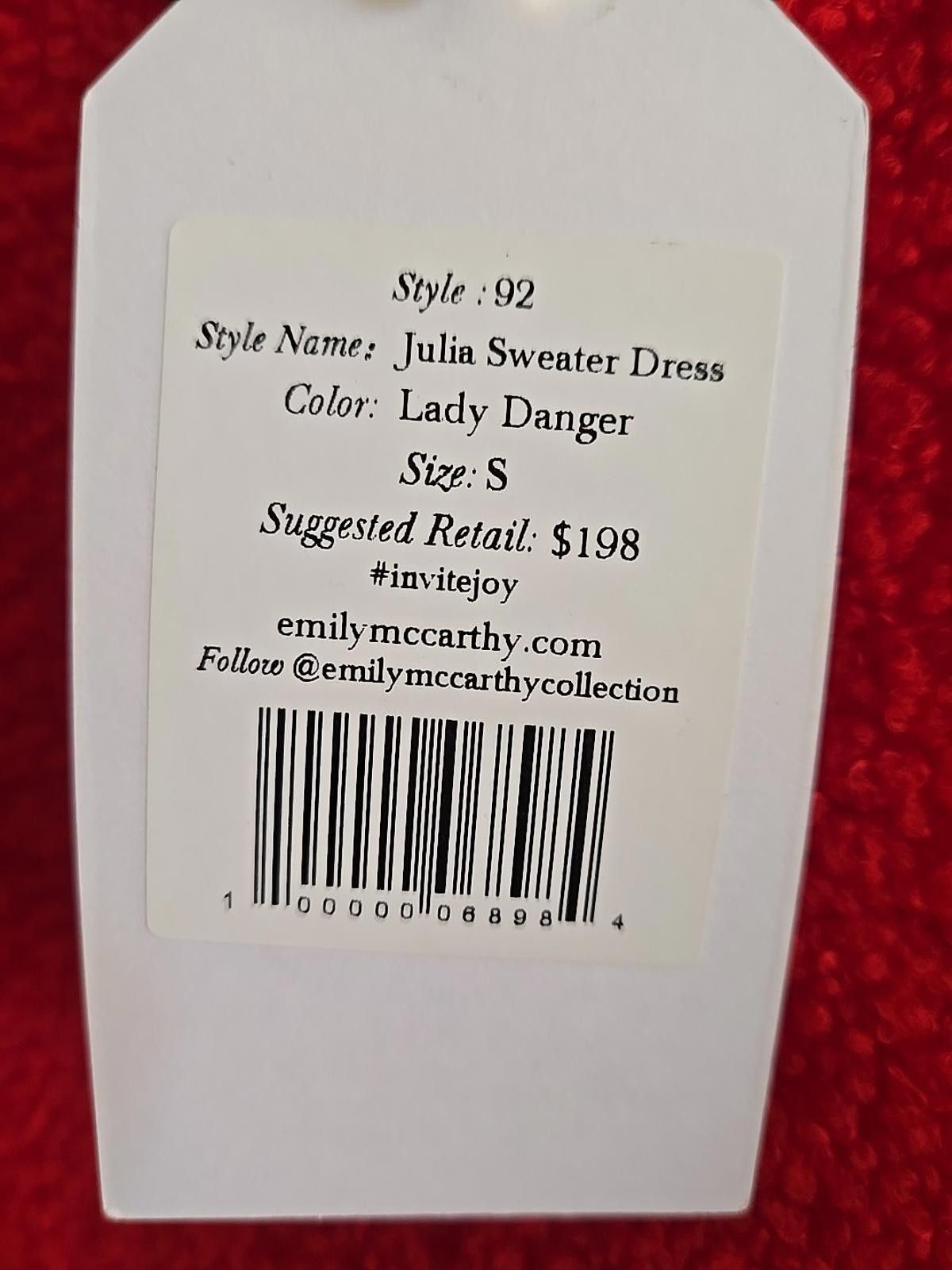Other Emily McCarthy Julia Sweater Dress Sz Small Red Pullover NWT Size S / US 4 / IT 40 - 5 Thumbnail