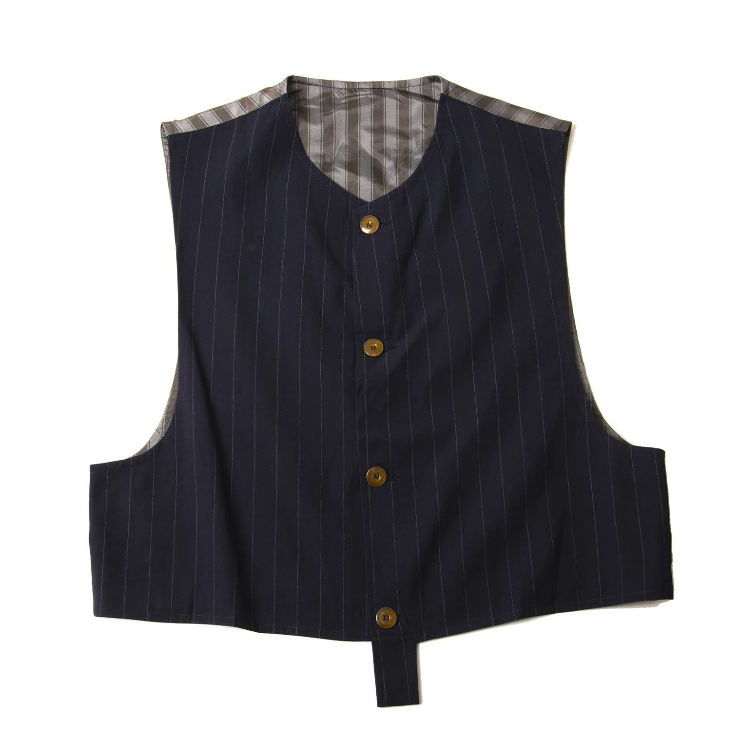 Emporio Armani Striped Sleeveless Vest in Navy Gray Size 48 Size US M / EU 48-50 / 2 - 1 Thumbnail