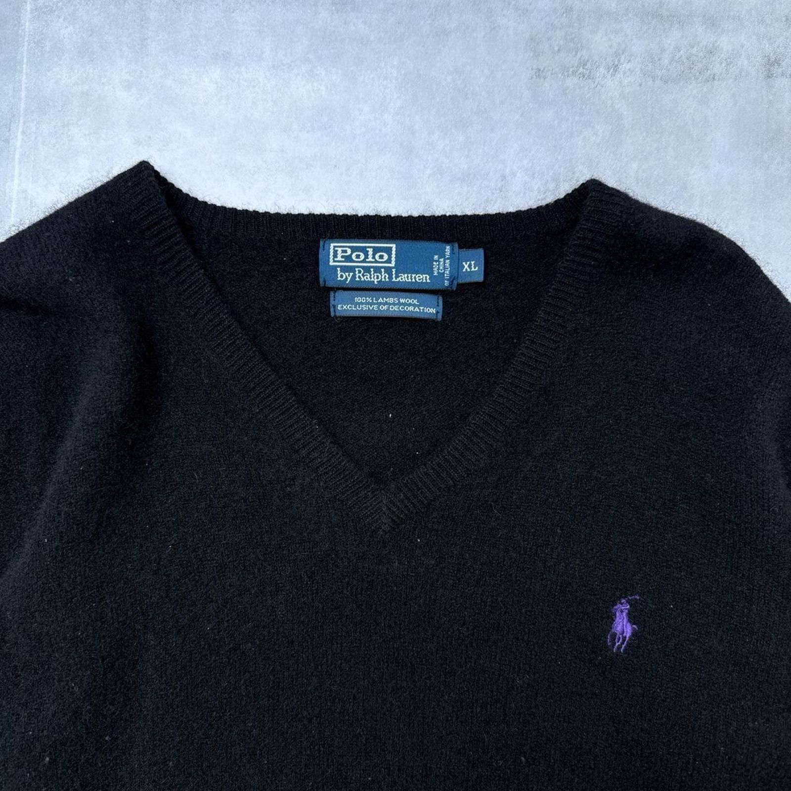 Polo Ralph Lauren Y2K Polo Ralph Lauren Lambs Wool V Neck Sweater Size US XL / EU 56 / 4 - 2 Thumbnail