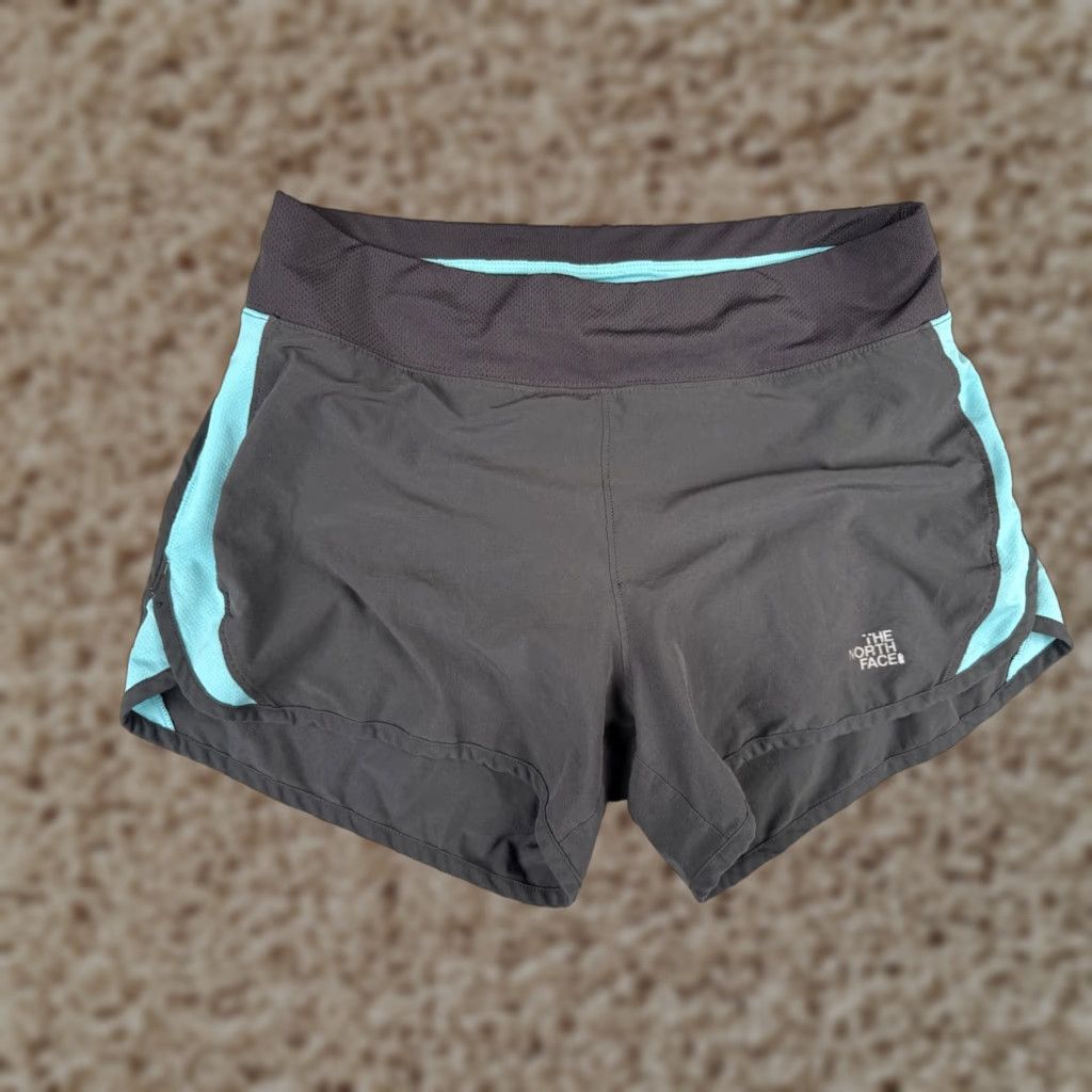 The North Face VINTAGE: The North Face Shorts Women Small Gray Teal Lined Polyester Blend Run Running Size 28" / US 6 / IT 42 - 1 Thumbnail