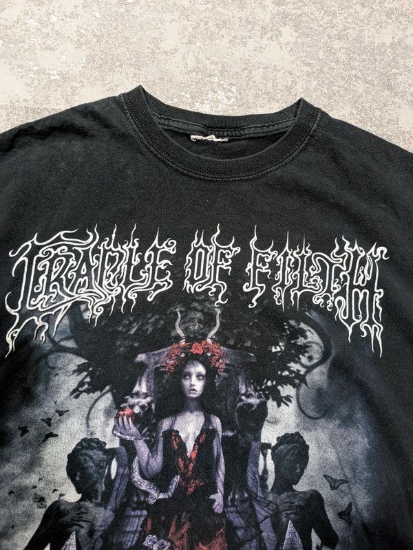 Band Tees × Vintage vintage 00s cradle of filth black metal band tshirt Size US S / EU 44-46 / 1 - 4 Thumbnail