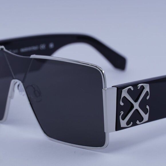 Off-White Off-White ASPEN 7207 Sunglasses Silver/Black Shield Frame Size ONE SIZE - 3 Thumbnail