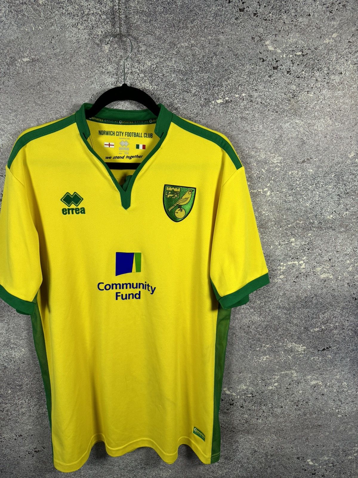 Errea × Vintage Vintage Norwich City 2016/17 Errea Soccer Jersey Blokcore Size US XXL / EU 58 / 5 - 2 Thumbnail