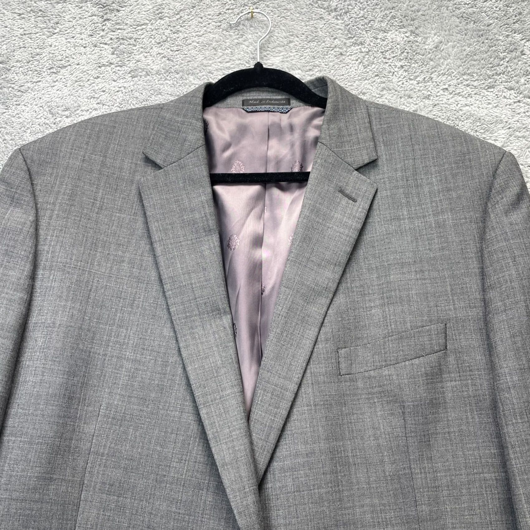 Ralph Lauren Lauren Ralph Lauren Jacket Blazer Mens 50L Gray Wool Stretch Lined Notch Lapel Four-Button 2-Button Front Regular Single-Breasted City Classic Tuxedo Size 50R - 7 Thumbnail