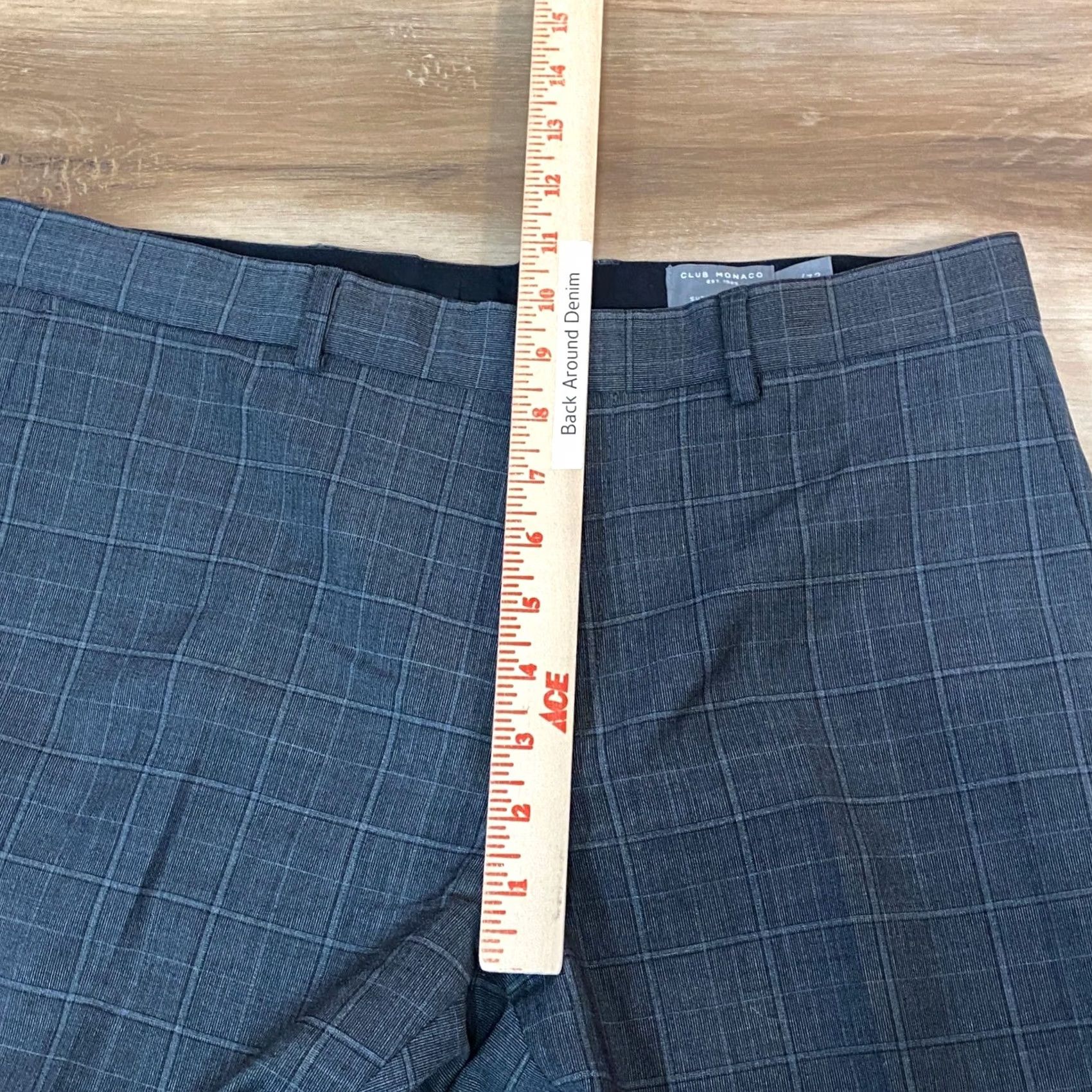 Club Monaco Club Monaco Sutton Slim Fit Wool Blend Plaid Dress Pants Mens 31x29 Grey Size US 31 - 5 Thumbnail