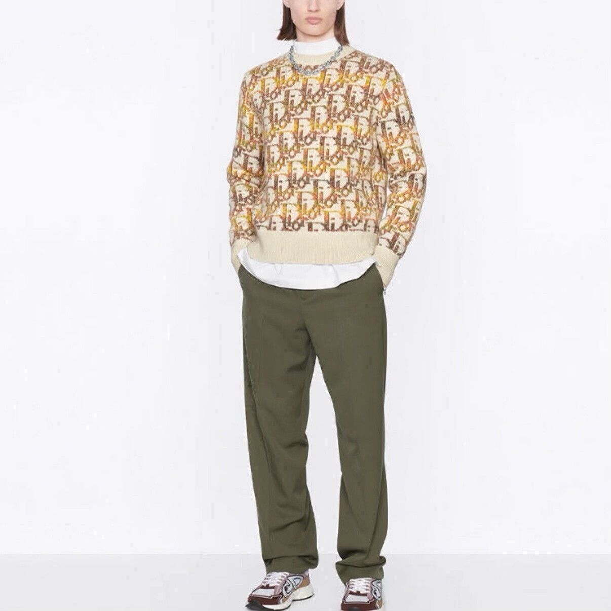 Dior dior yellow knitted logo sweater xl Size US XL / EU 56 / 4 - 6 Thumbnail