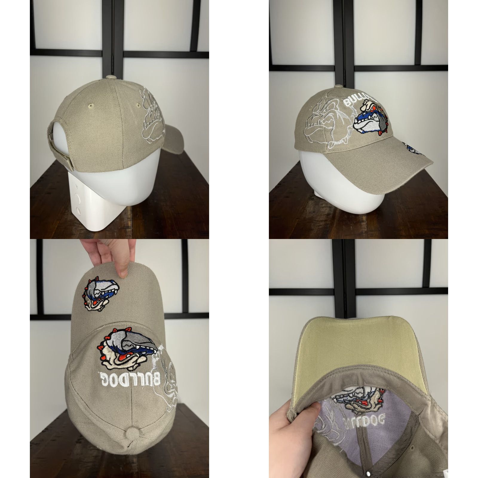 Vintage Gonzaga Bulldogs Basketball Hat Cap Strap Back Adult One Size Beige 100% Acrylic Size ONE SIZE - 8 Thumbnail