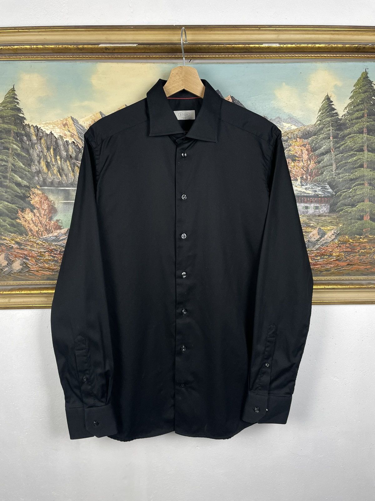 Eton Eton Black Shirt Old Money Luxury Designer Premium Size US M / EU 48-50 / 2 - 1 Thumbnail