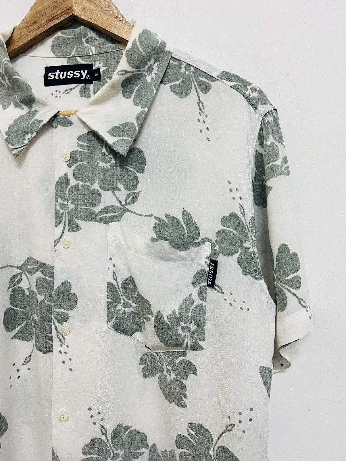 Stussy Vintage 1990s Stussy C Floral Hawaiian Camp Collar Shirt Size US M / EU 48-50 / 2 - 6 Thumbnail