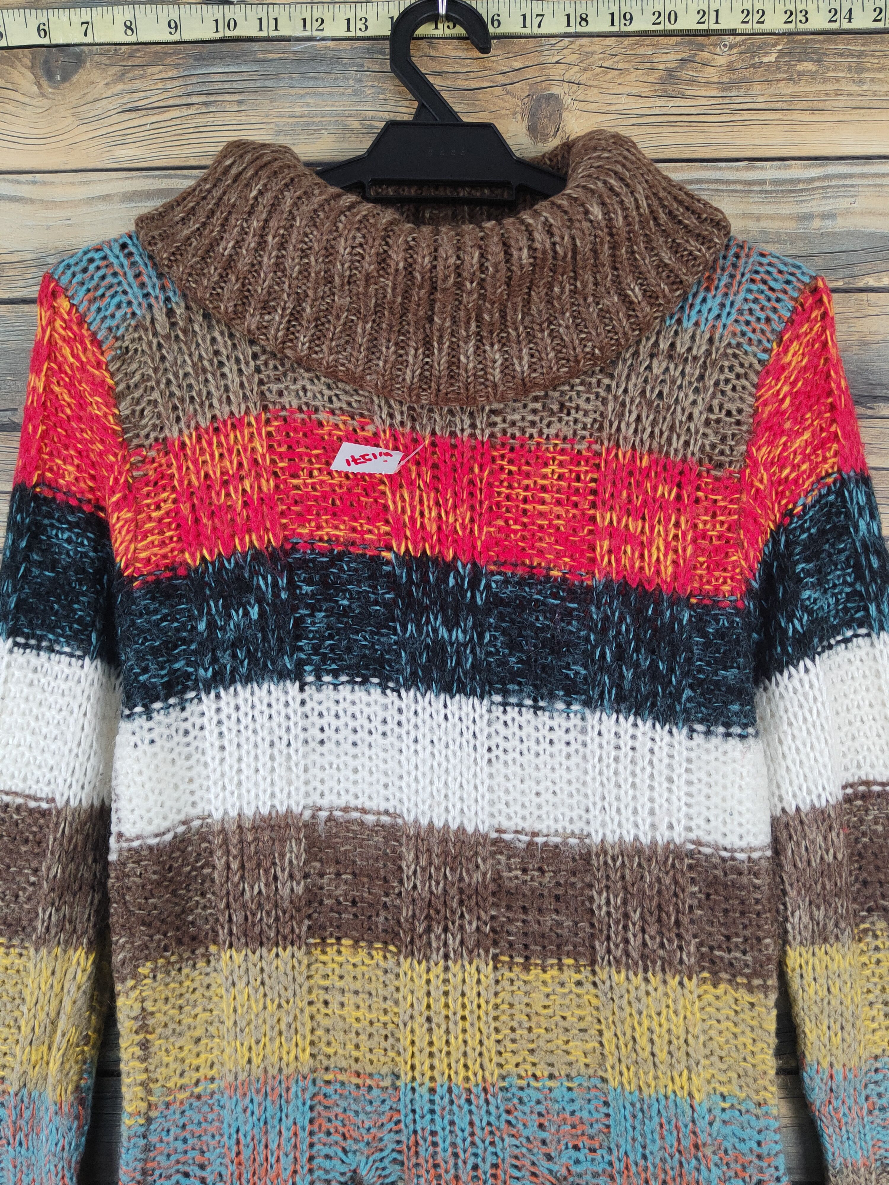 Japanese Brand × Vintage P.I.E.R.S Brown Red Knitwear Sweaters #W1271 Size M / US 6-8 / IT 42-44 - 2 Thumbnail