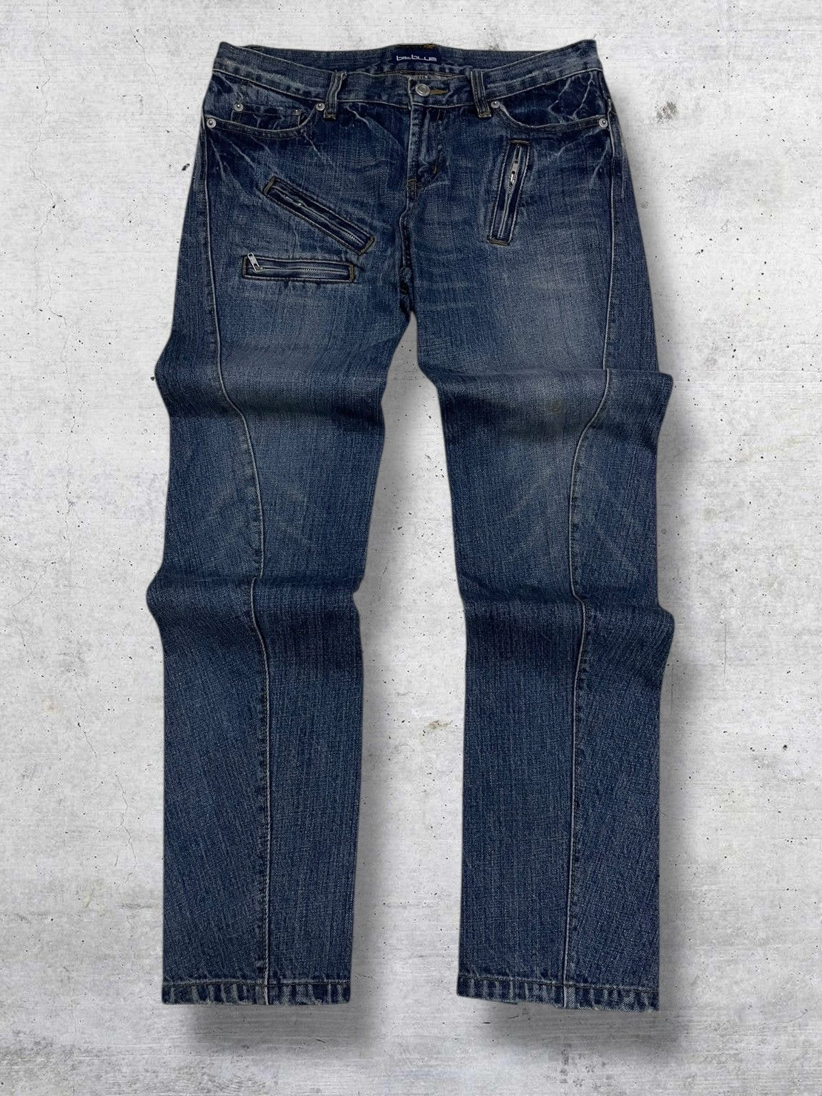 Japanese Brand VINTAGE BIT BLUE JAPAN DESIGNER 90S PUNK BIKERS OG DENIM Size US 29 - 1 Thumbnail