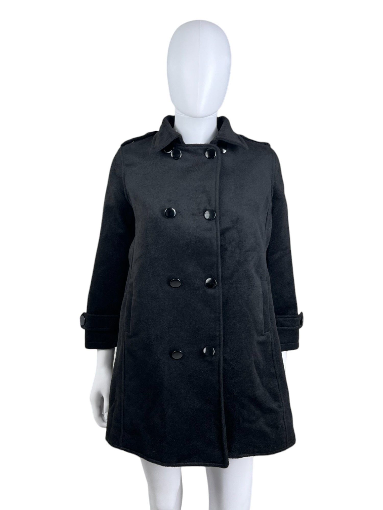 Ann Demeulemeester Double Breasted Wool Black Coat Size L / US 10 / IT 46 - 1 Thumbnail