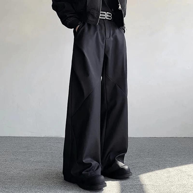 Black Baggy Wide Leg Pleated Pants