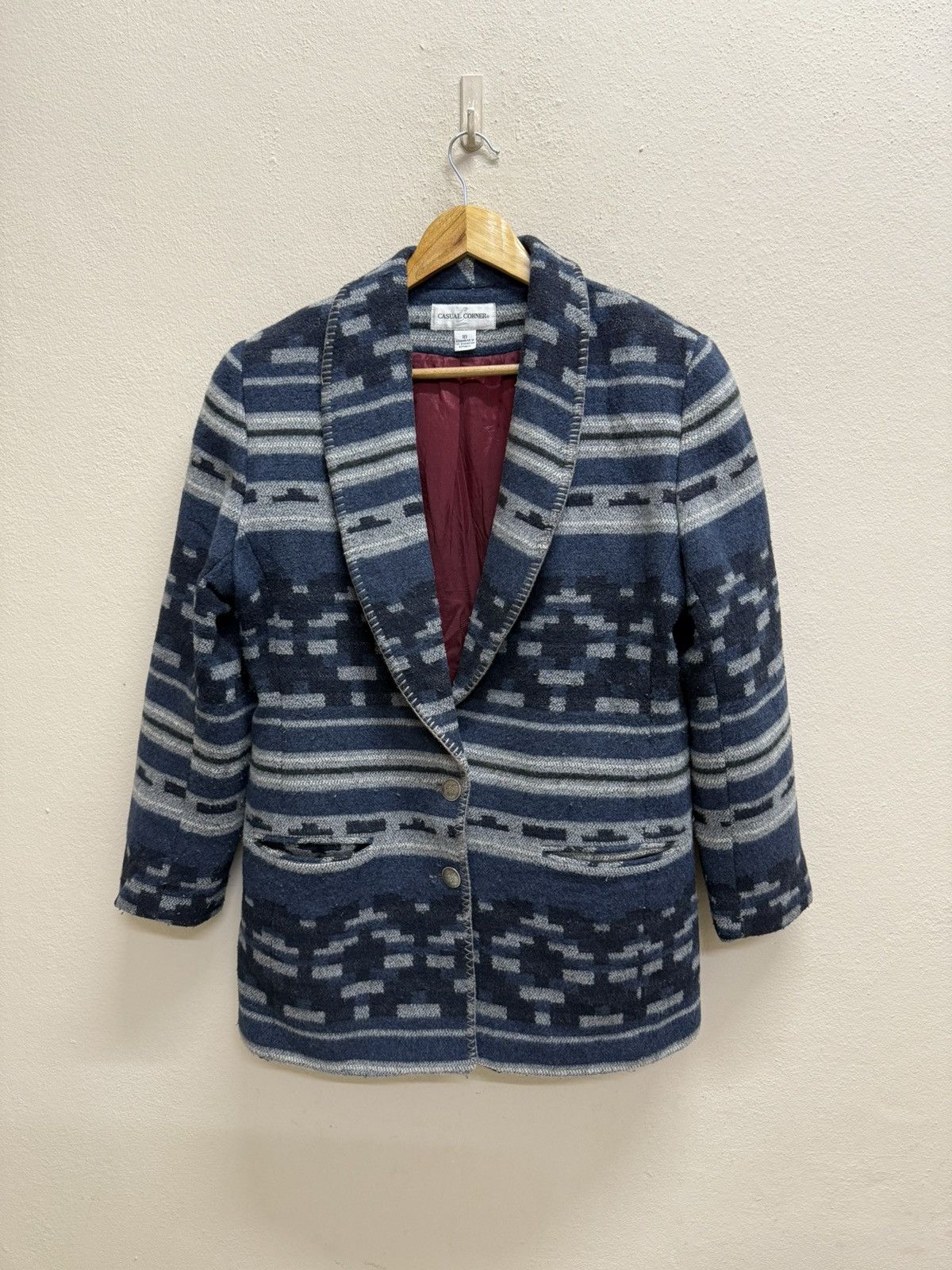 Native × Vintage Vintage 90s Casual Corner Southwestern wool blend lined coat Size US M / EU 48-50 / 2 - 17 Thumbnail